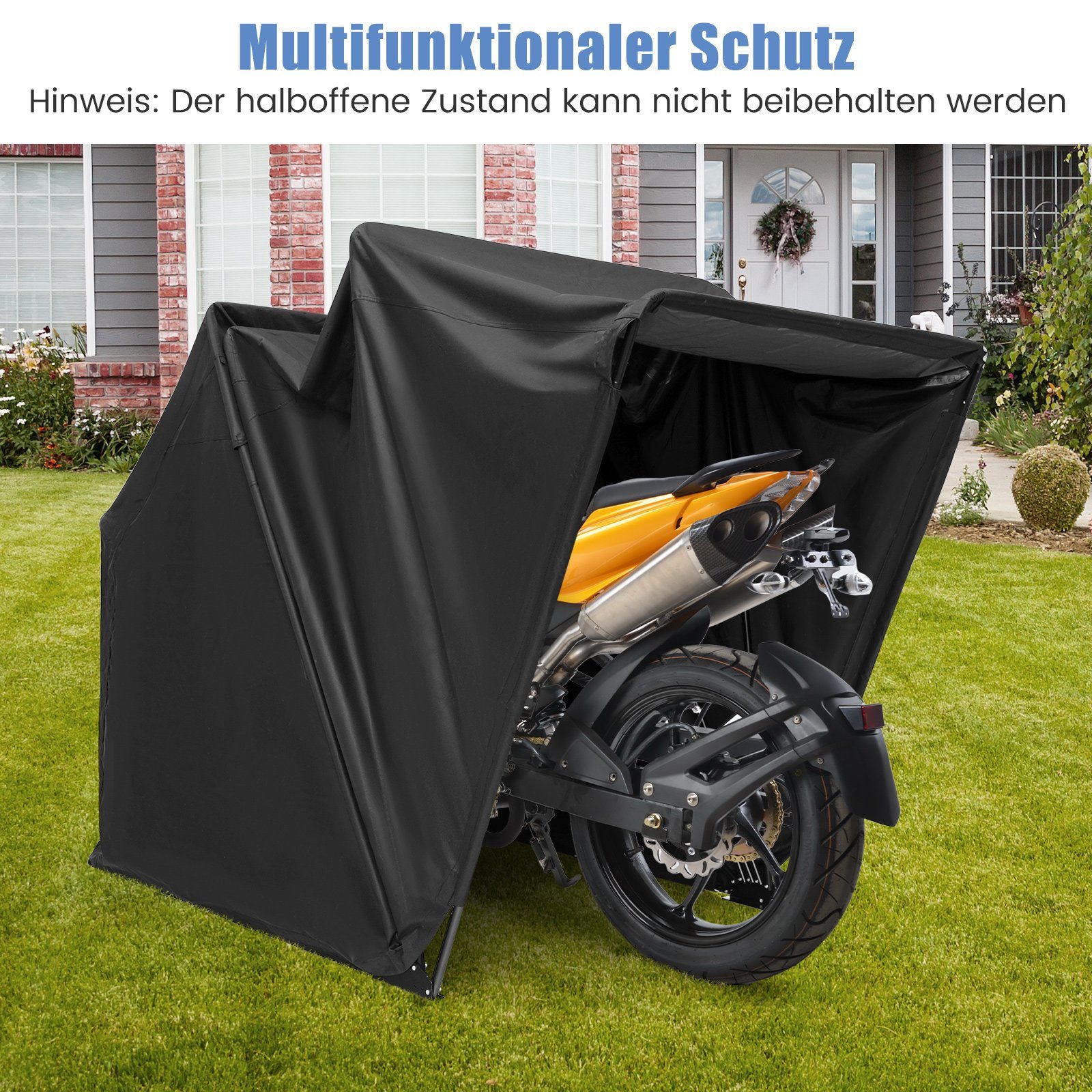 COSTWAY Schutzplane (1-St), wasserdicht, winterfest, Metallrahmen 345x137x1 günstig online kaufen