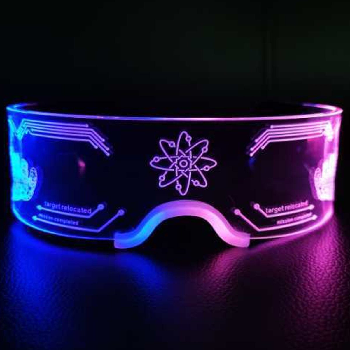 GelldG Brille LED Brille, 7 Farben LED leuchtende Brille, für Halloween Cosplay