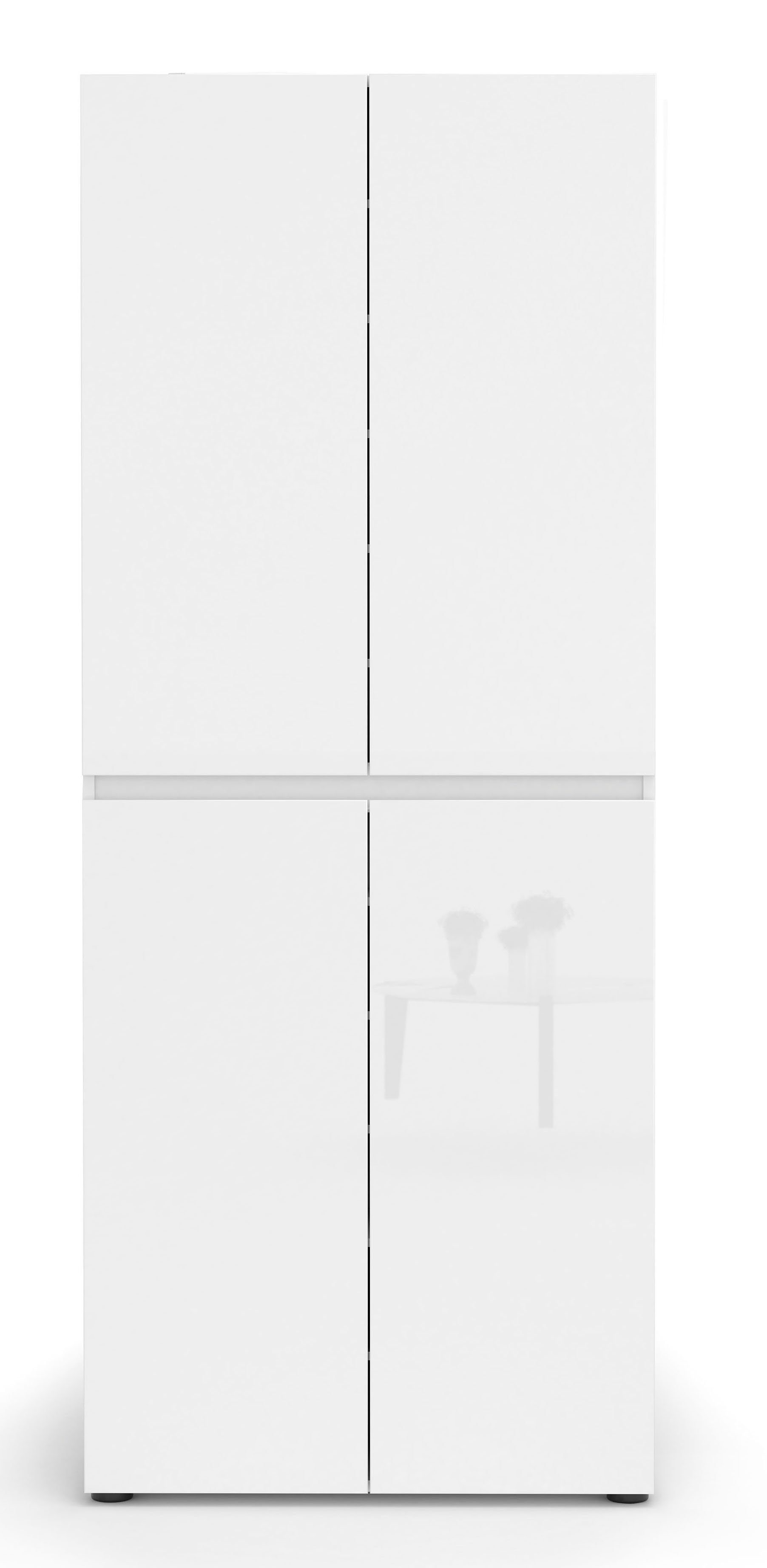 möbelando Schuhschrank Glossy 80 x 200 x 34 cm (B/H/T)
