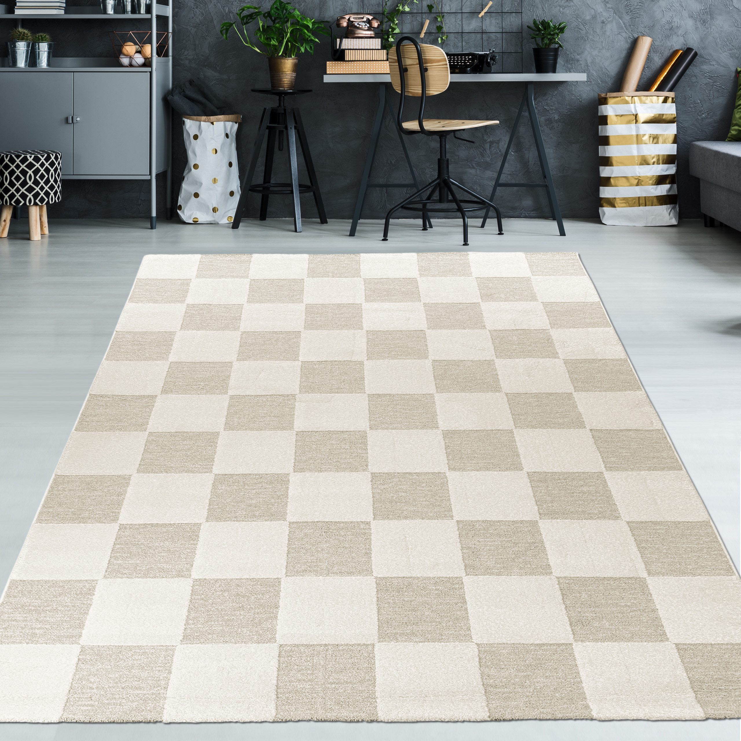 TeppichHome24 Teppich Teppich Pflegeleicht und Strapazierfähig mit Karomust günstig online kaufen