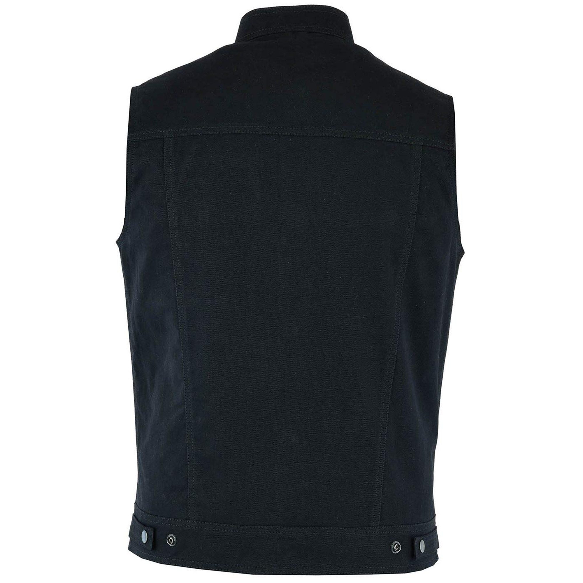 German Wear Motorradweste GW691 Denim Motorrad Biker Jeansweste Motorradweste Weste schwarz