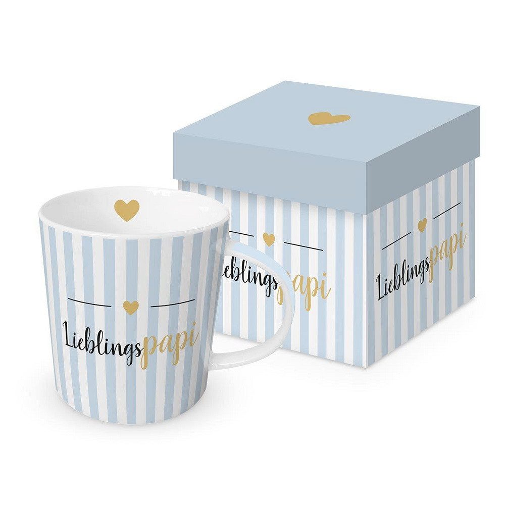 PPD Becher Hochzeit, Valentinstag, Muttertag, Liebe, Herzen, Vatertag Motiv, Porzellan Tee, Kaffee, Henkelbecher Trendtasse, Lieblingspapi Trend Mug, Vatertag Motiv, Herzen, Geschenke, Kollektion, ideal als Geschenk