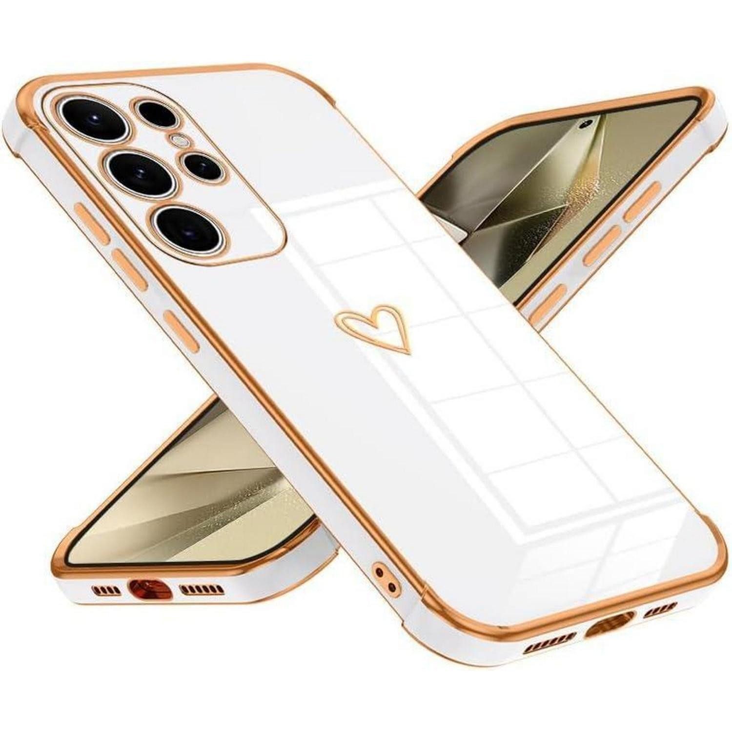 LuxusKollektion Handyhülle Handyhülle S25 Ultra TPU Kameraschutz Samsung galaxy S25 Ultra Weiß