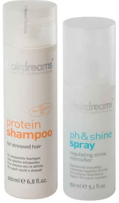 Hairdreams Haarpflege-Set Protein Shampoo + ph&shine Spray, Set, 2-tlg., für Haare mit Echthaarverlängerungen