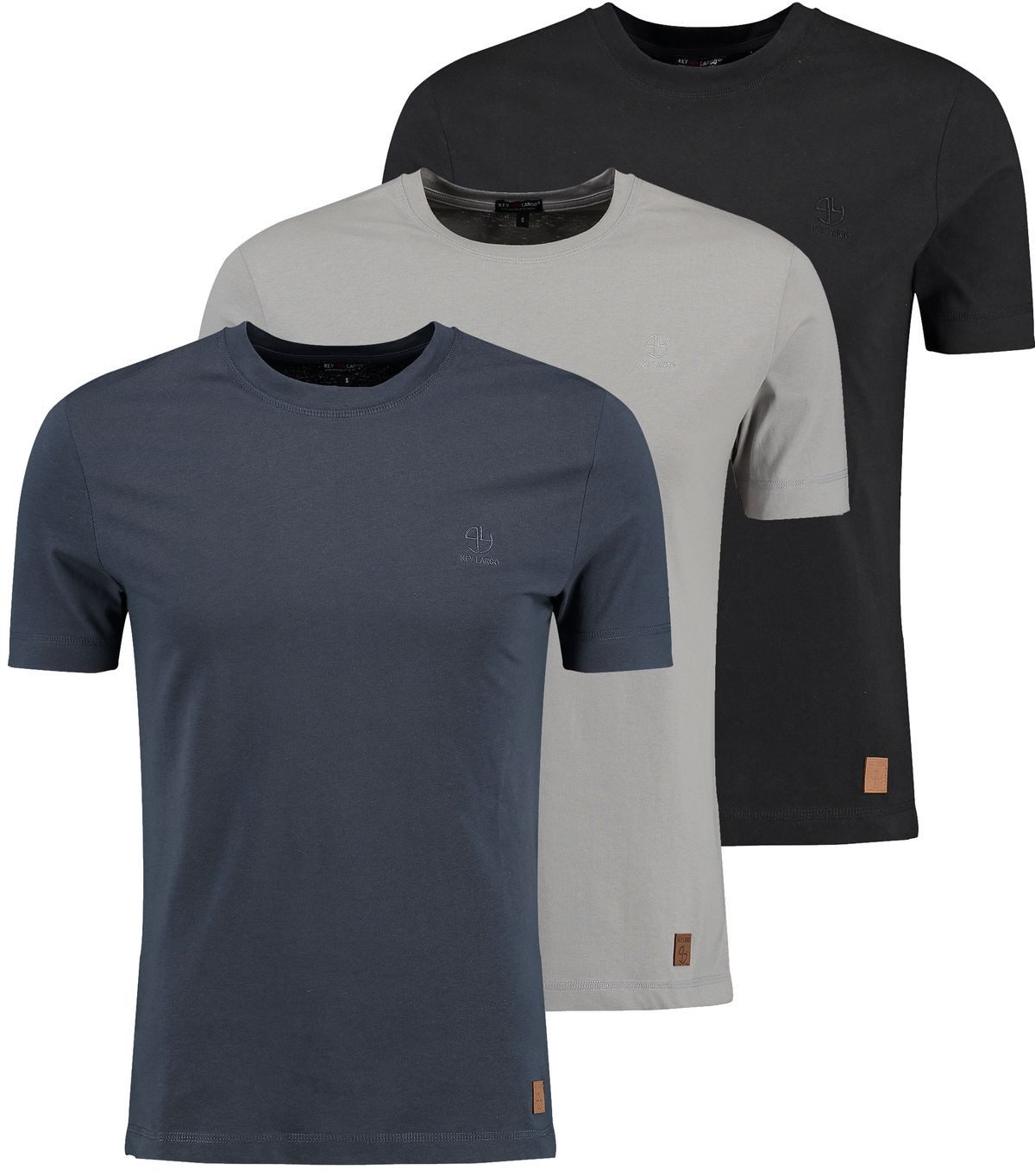 Key Largo T-Shirt MT Pepper round uni Basic Look MT00666 Rundhalsauschnitt unifarben kurzarm slim fit