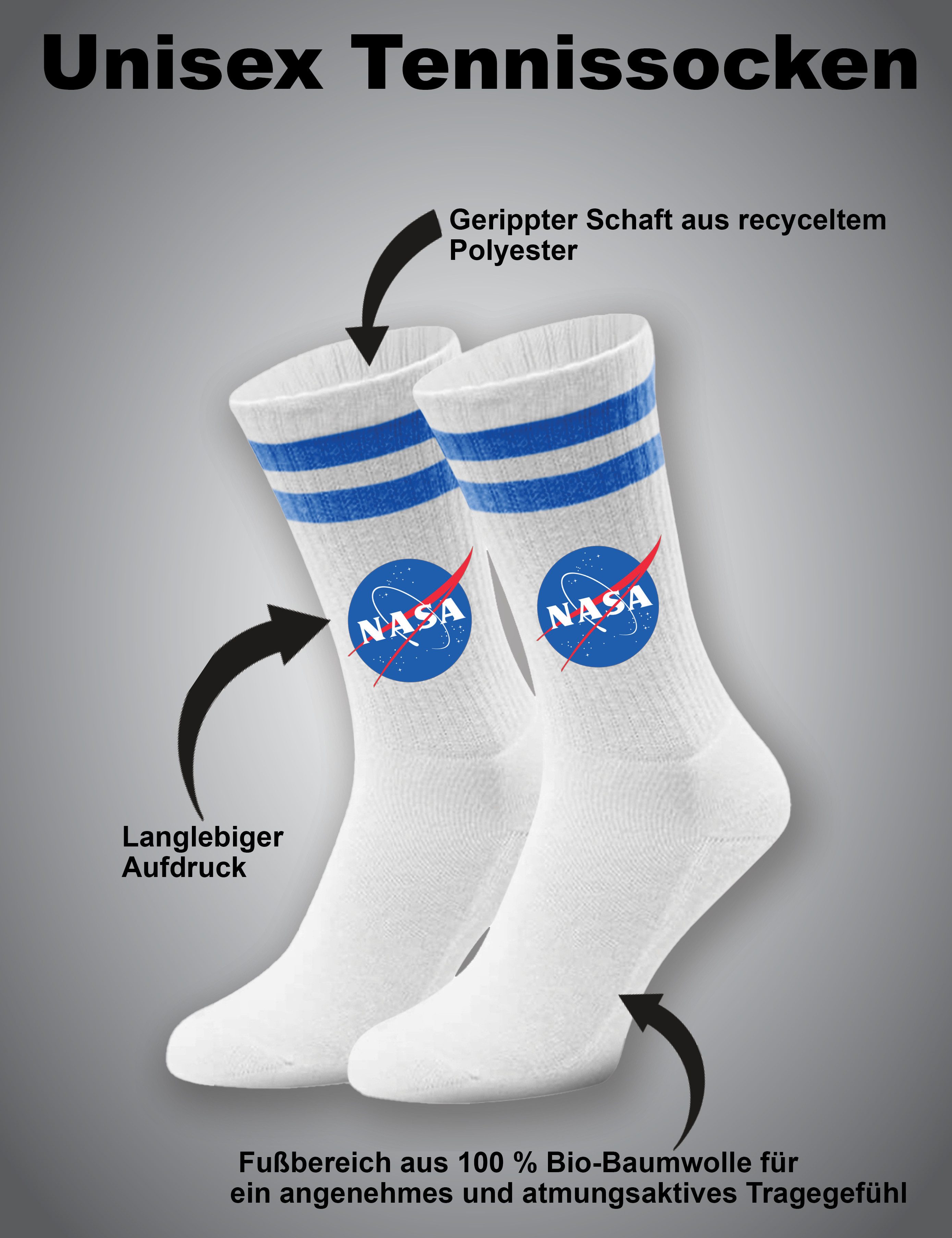 Youth Designz Tennissocken Unisex Socken "Nasa Logo" Aufdruck lustig Geschenk Statement mit verstärkter Verse und Zehenbereich