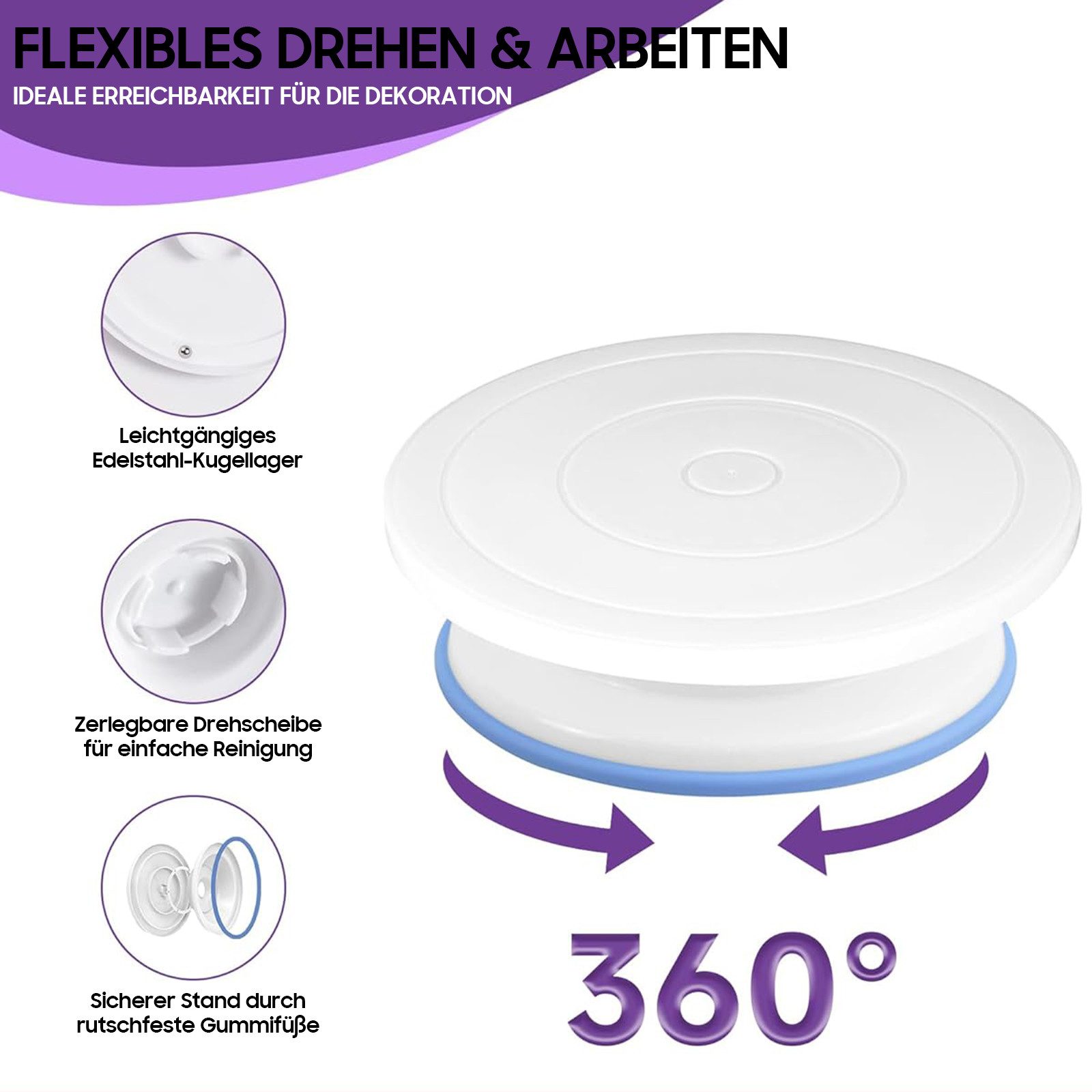 SURFOU Spritzbeutel Torten Zubehör Set 137-teiliges, Backzubehör, tortenplatte drehbar Für Torten-Dekoration und Zuckerguss.perfekt für Back-Einsteiger.