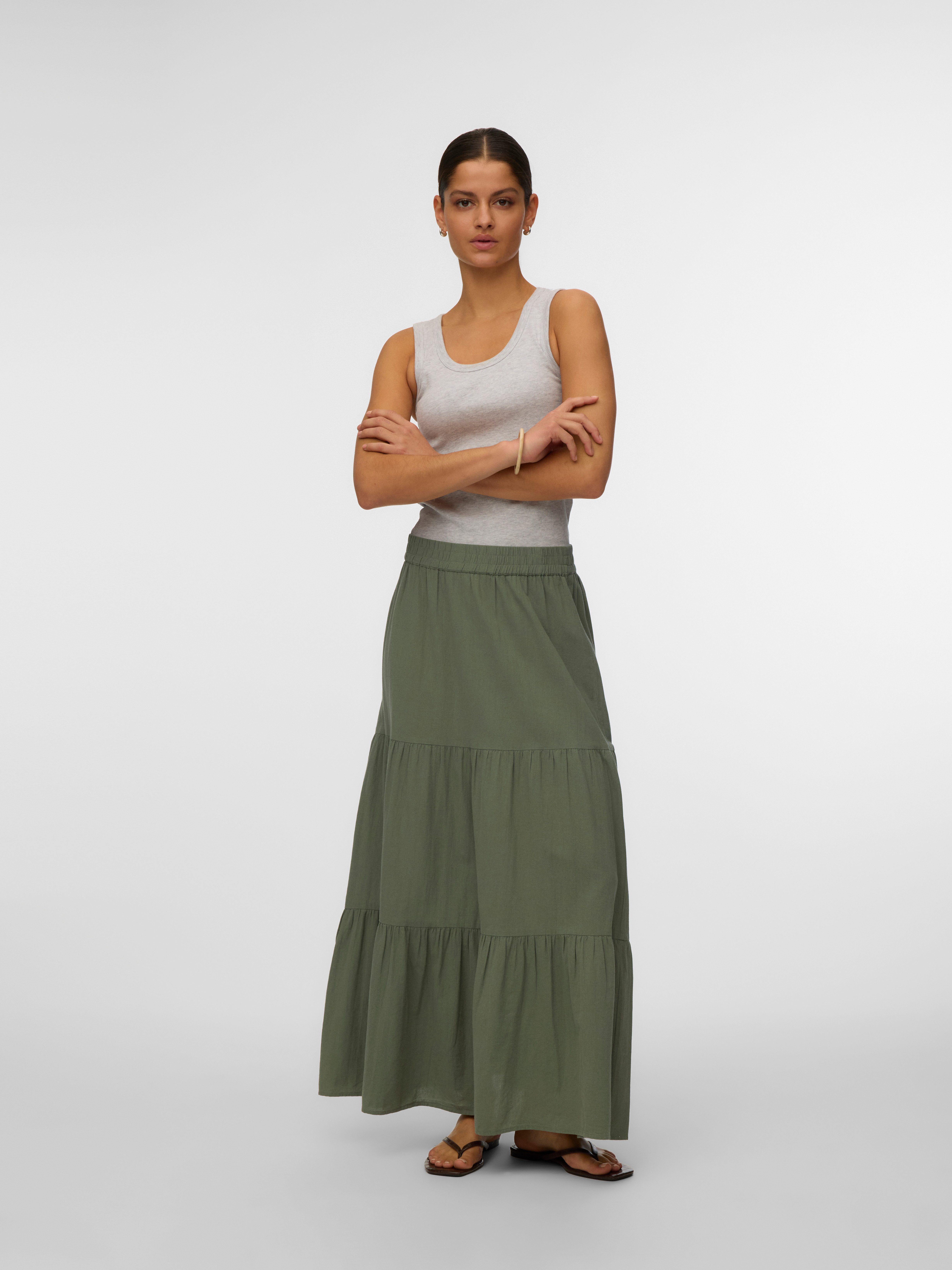 Vero Moda Maxirock VMDICTHE HW MAXI SKIRT WVN GA Baumwolle