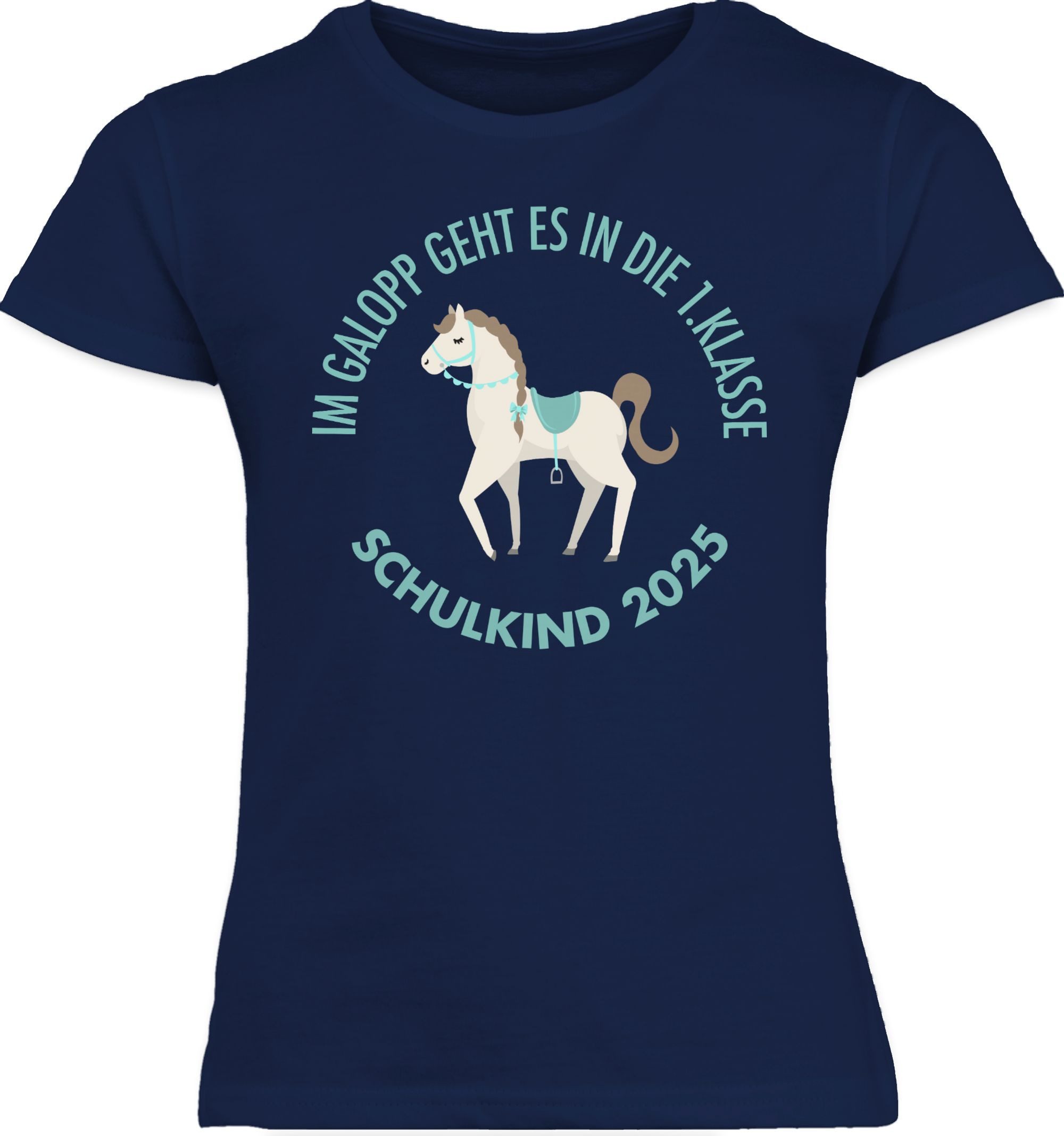 Shirtracer T-Shirt Im Galopp Schulkind 2025 Einschulung Mädchen