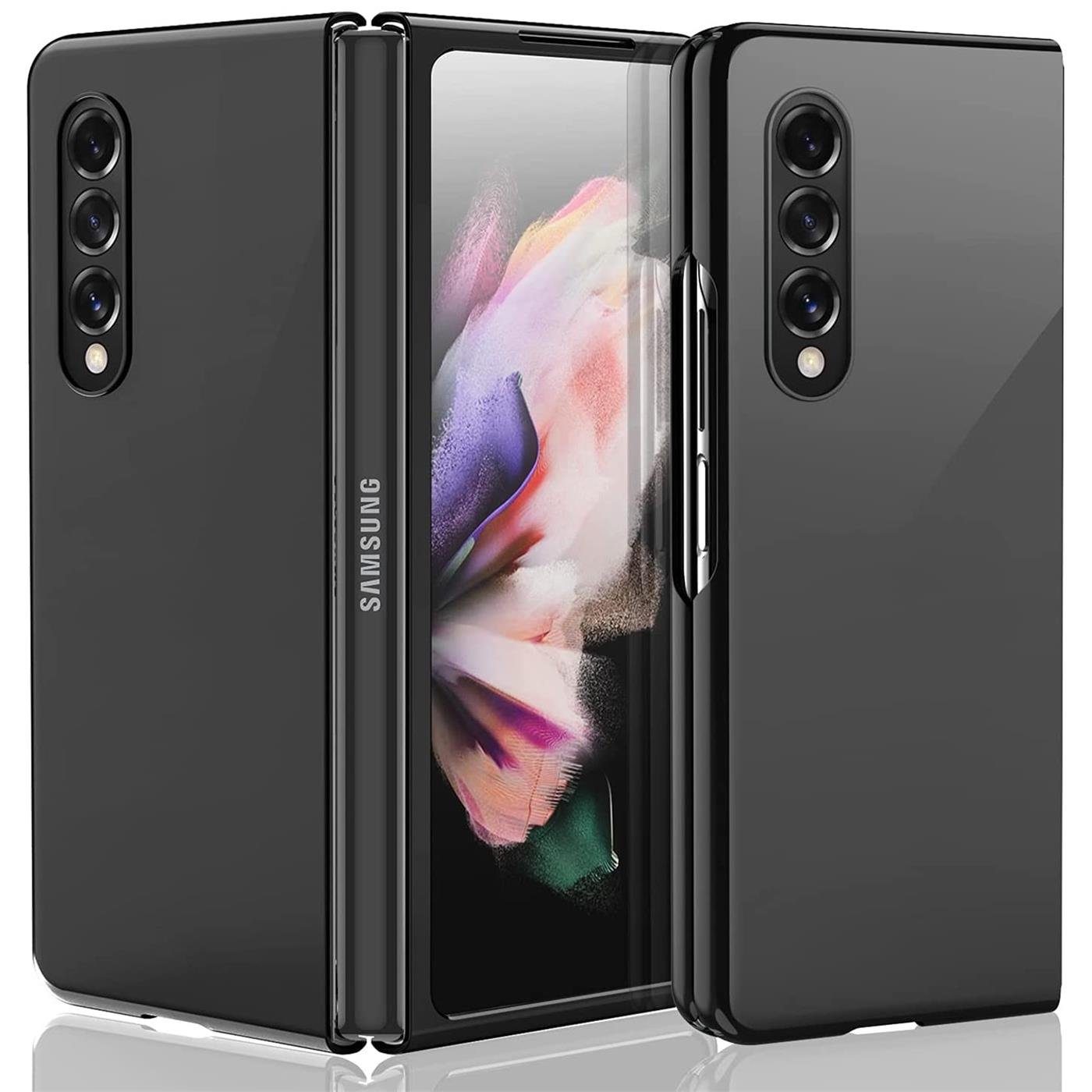 CoolGadget Handyhülle Black Series Handy Hülle für Samsung Galaxy Z Fold 3 7,6 Zoll, Edle Silikon Schlicht Schutzhülle für Samsung Z Fold 3 5G Hülle