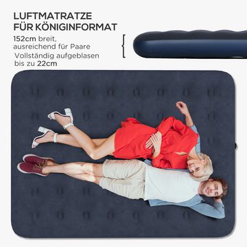 Outsunny Luftmatratze für 2 Personen, (Luftbett, 1-St., Campingbett), Dunkelblau, 203 x 152 x 22 cm