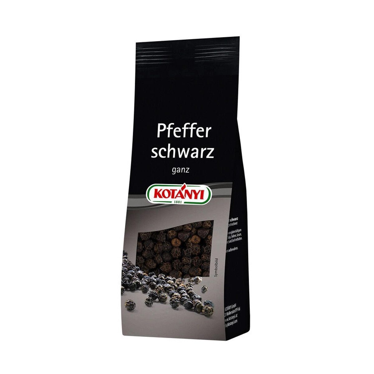 KOTANYI Gewürz, Kotanyi Pfeffer schwarz ganz getrocknet im Nachfüllbeutel 50g