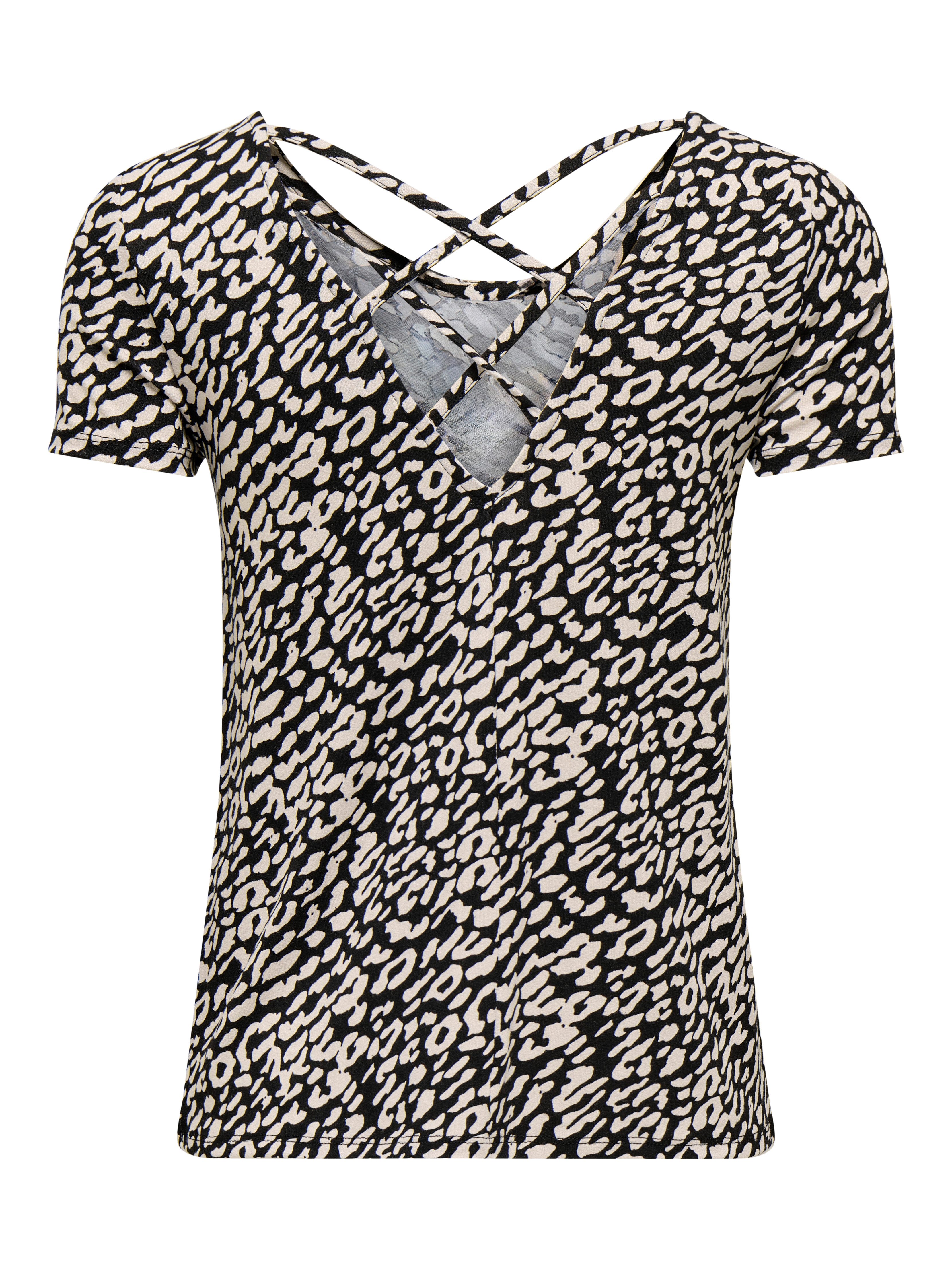 ONLY Kurzarmshirt ONLBERA BACK LACE UP S/S TOP JRS NOOS