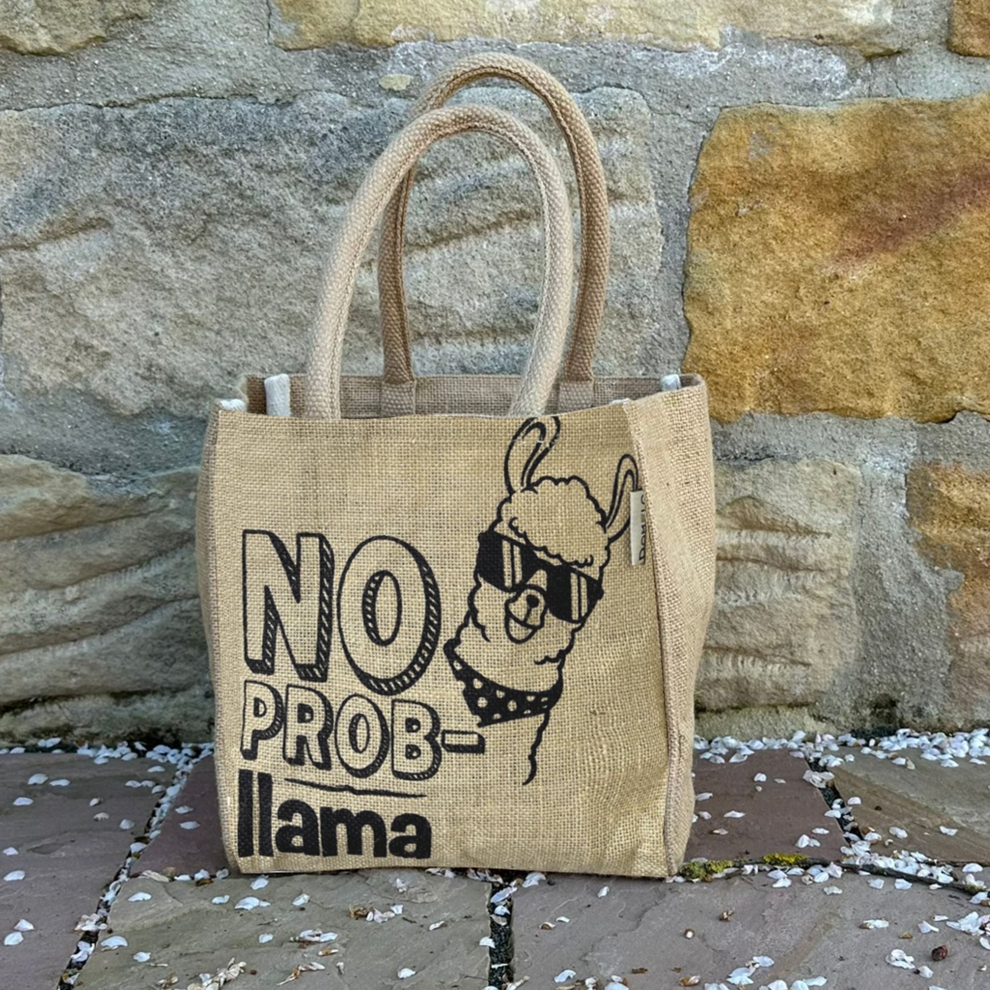 Domelo Handtasche Domelo Jute Handtasche kleine Jutetasche vegane mini Einkaufskorb, Deutsch Designer