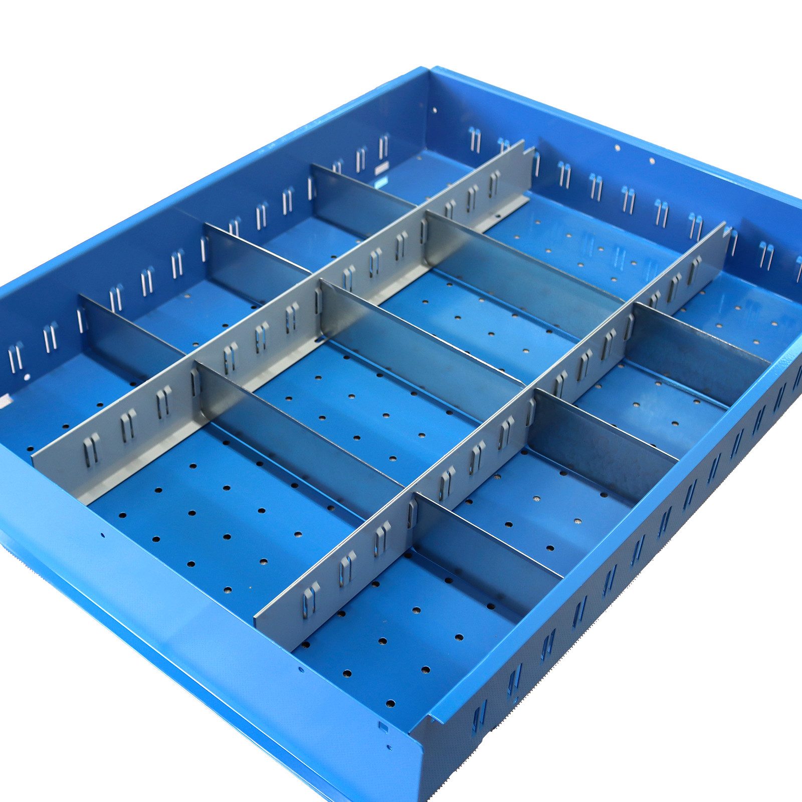 PROREGAL® Schubladeneinsatz Fachteiler Set, 12 Fächer, HxBxT 10x46x61cm, Lichtgrau