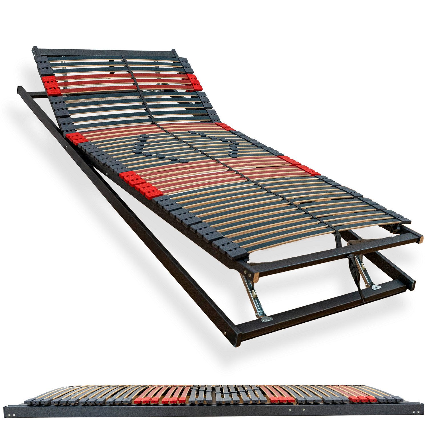 Lattenrost RELAXANA KF, Reha-Schlafwelt, Kopfteil manuell verstellbar, Fußteil manuell verstellbar, 42 Leisten, Härtegradeinstellung, fertig montiert, 80x200 cm