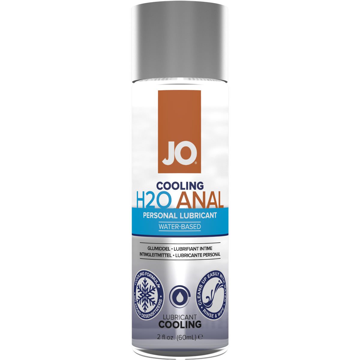 System Jo Analgleitgel H2O Anal Cooling, Flasche mit 60ml, 1-tlg., wasserbasiertes Gleitgel für Analverkehr, mit Kälte-Effekt