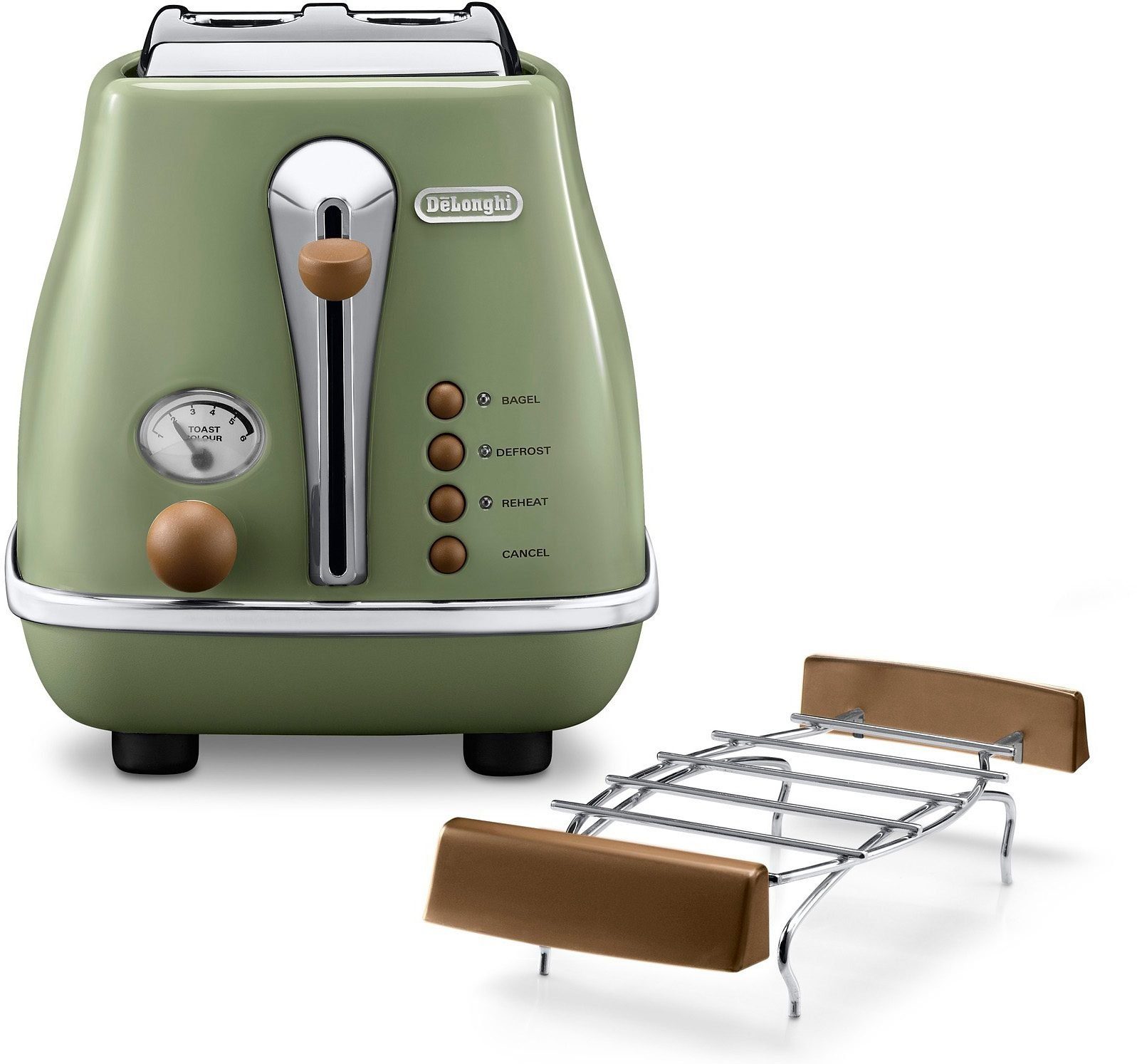 De'Longhi Toaster Incona Vintage »CTOV 2103.BG«, 2 kurze Schlitze, 900 W, im Retro Look, grün