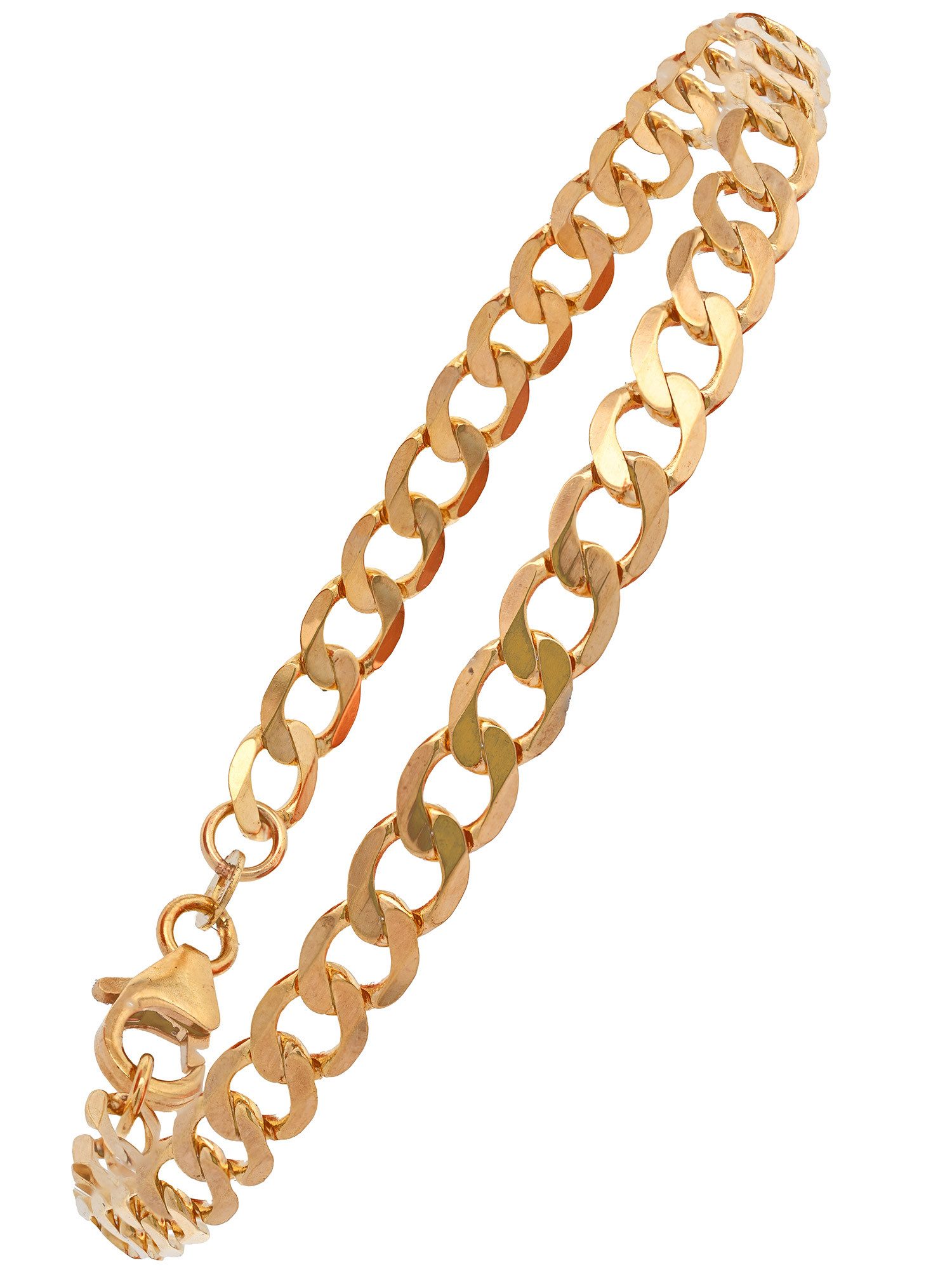 HOPLO Goldarmband Goldarmband Panzerkette Armkette 5,0 mm weit 19 cm 585 -14 Karat Gold, Made in Germany