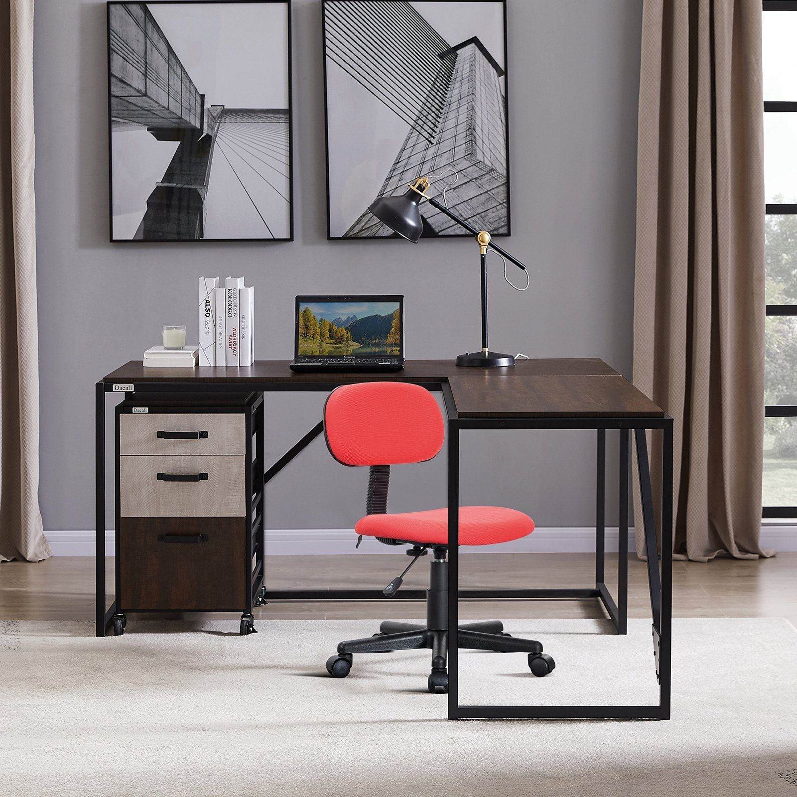 SVITA Schreibtischstuhl Drehstuhl, MAGGY, Höhenverstellbar, Bürostuhl, Rot