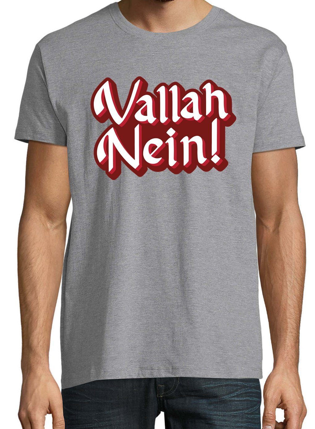 Youth Spruch mit Designz Grau lustigem T-Shirt "Vallah T-Shirt Nein" Herren