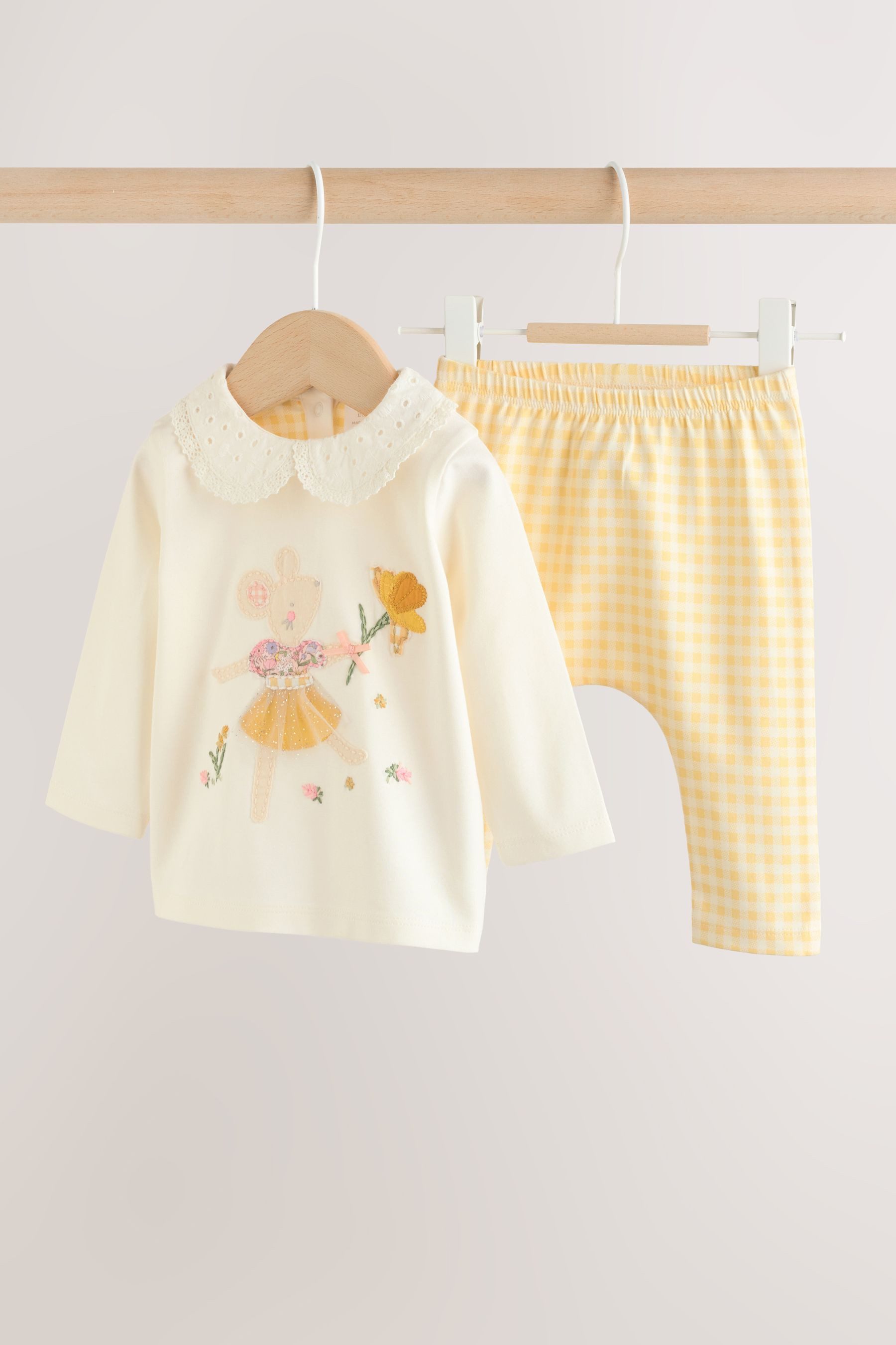 Next Langarmshirt & Leggings Baby Langarm-Oberteil und Leggings im 2er-Set (2-tlg)
