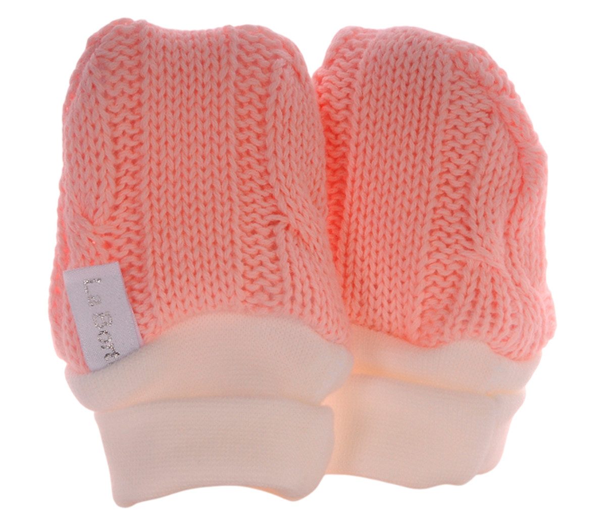 La Bortini Fäustlinge Baby Handschuhe Strickfäustlinge für Neugeborene (1 Paar) aus Baumwolle, für Baby Mädchen