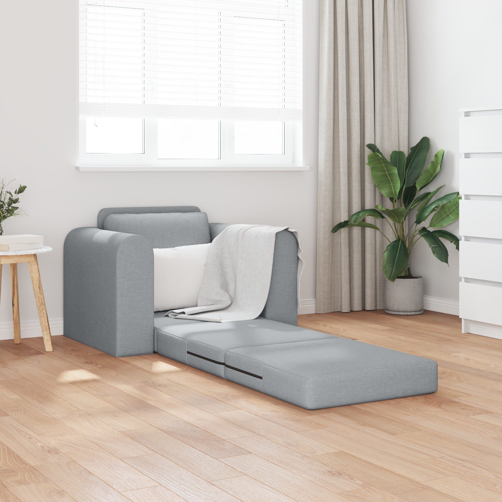 vidaXL Sofa Boden Schlafsofa 2-in-1 Hellgrau günstig online kaufen