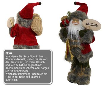 HAGO Weihnachtsfigur Weihnachtsmann Nikolaus Figur stehend mit Geschenkesack Weihnachtsdeko