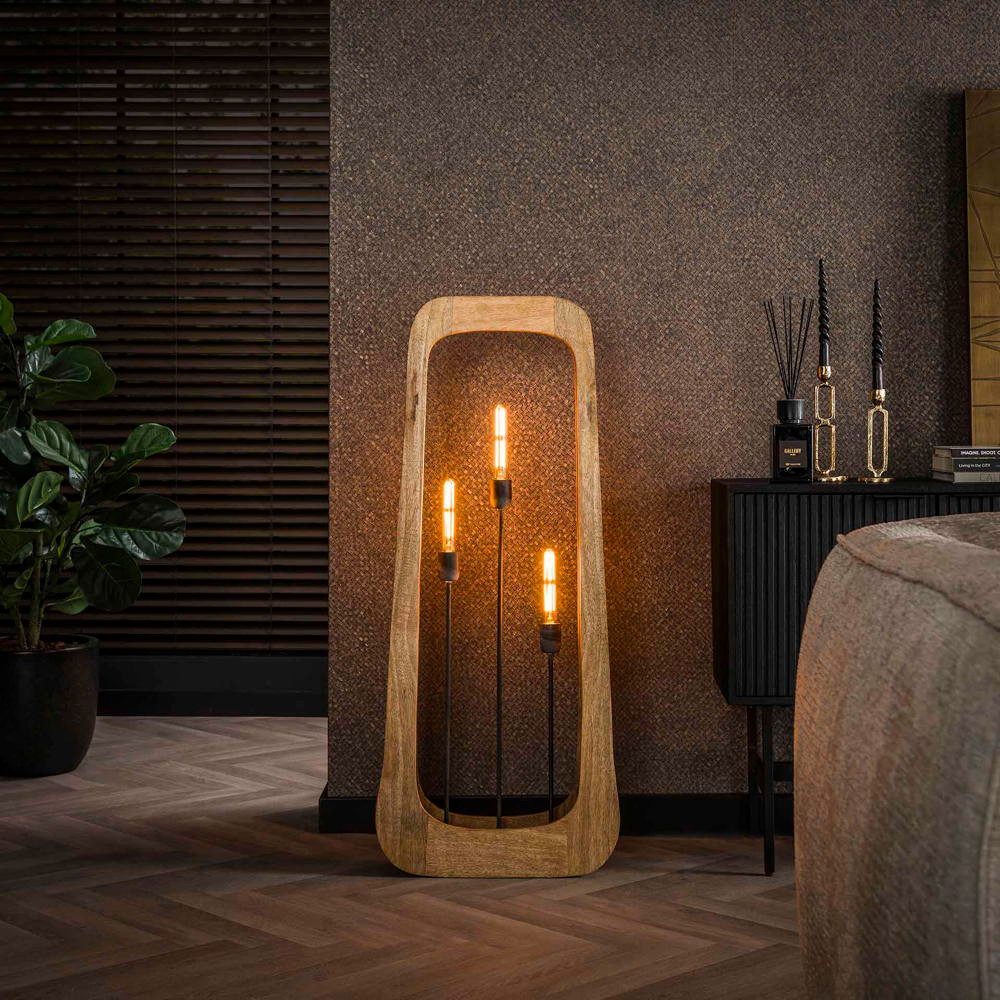 famlights Stehlampe Stehleuchte Baila in Natur E27 3-flammig