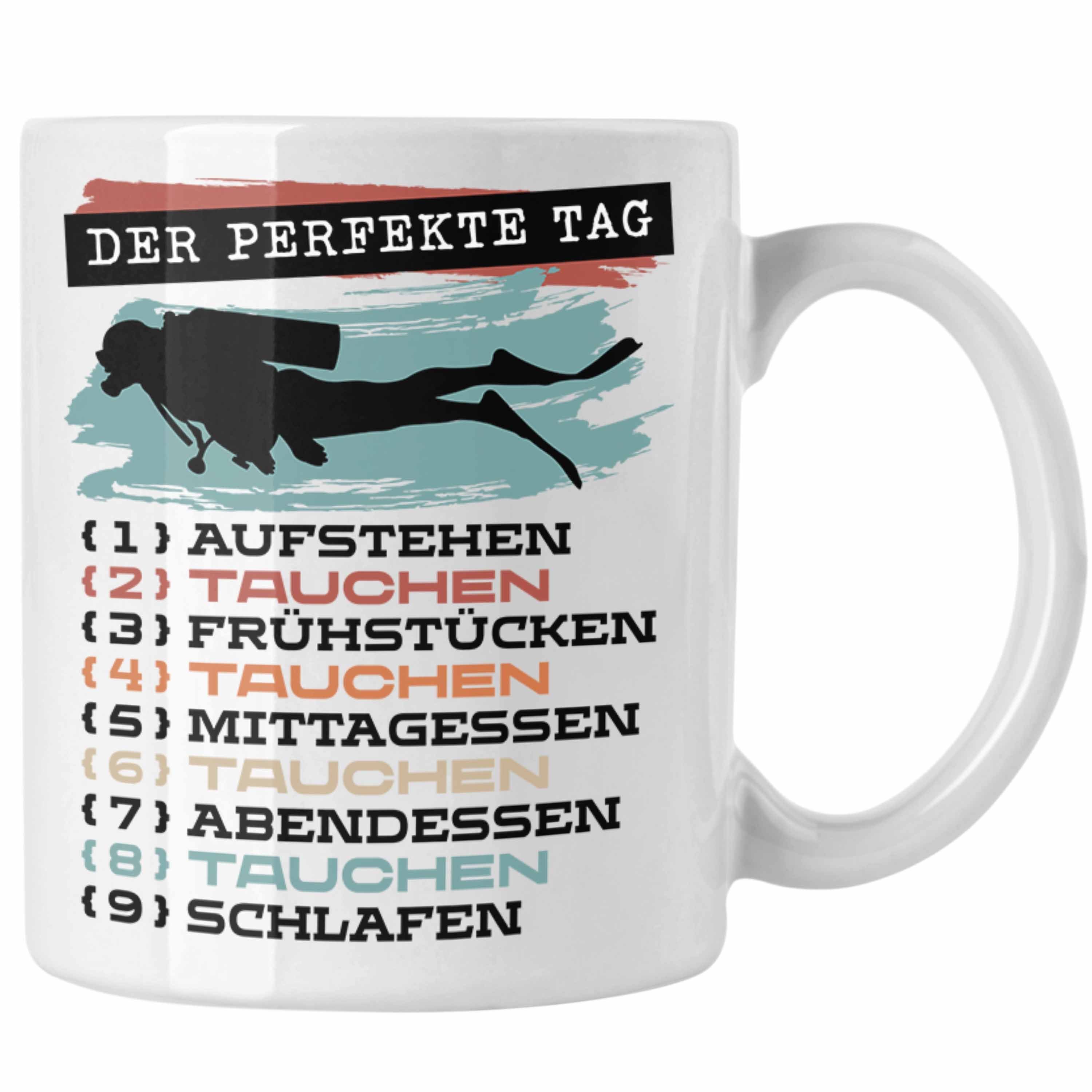Trendation Tasse Trendation - Taucher Tasse Geschenk Becher Der Perfekte Tag Tauchen Ge Weiss | Teetassen