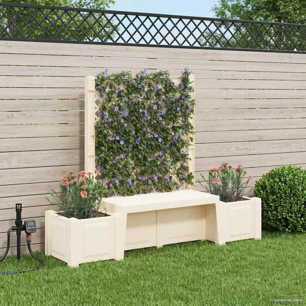 vidaXL Mülltonnenbox Gartenbank Kopenhagen PP Weiß (1 St)