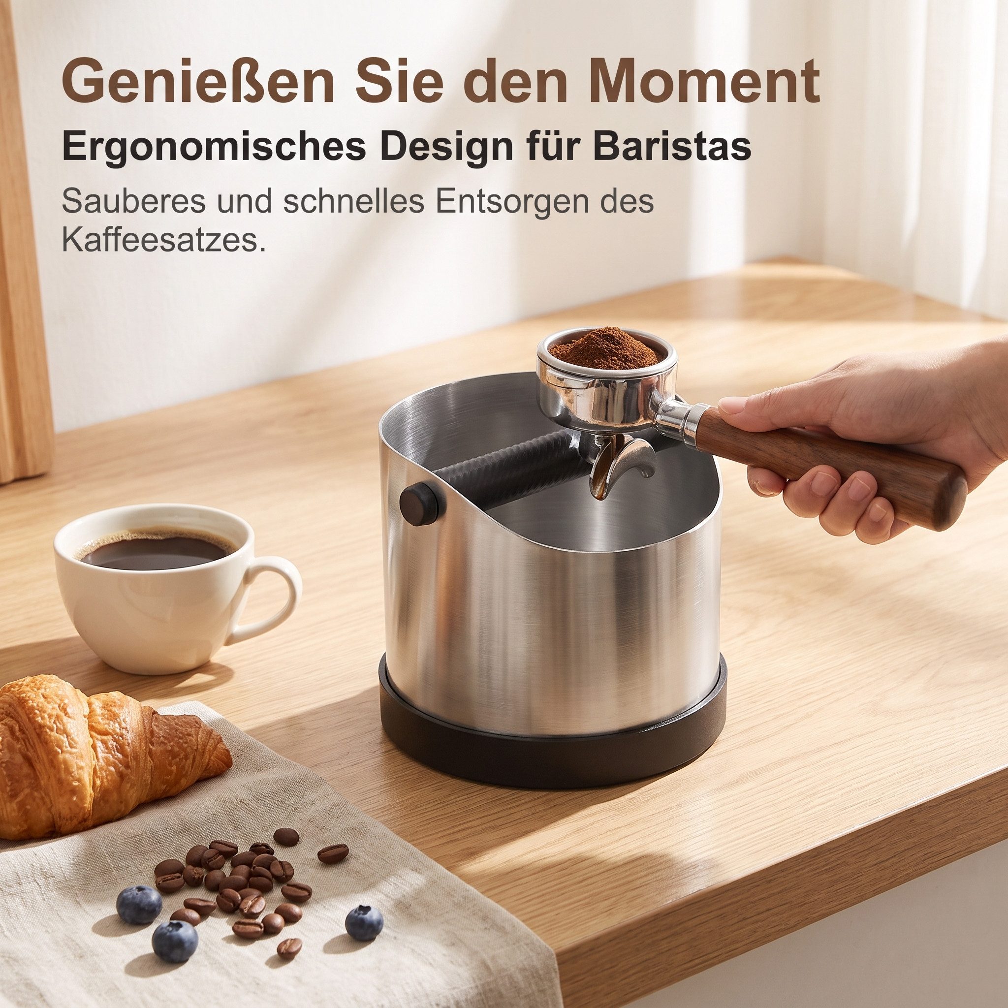 AIMAX Kaffeesatzbehälter Klopfbox Kaffee aus Edelstahl für Siebträger – Bild 5 von 5