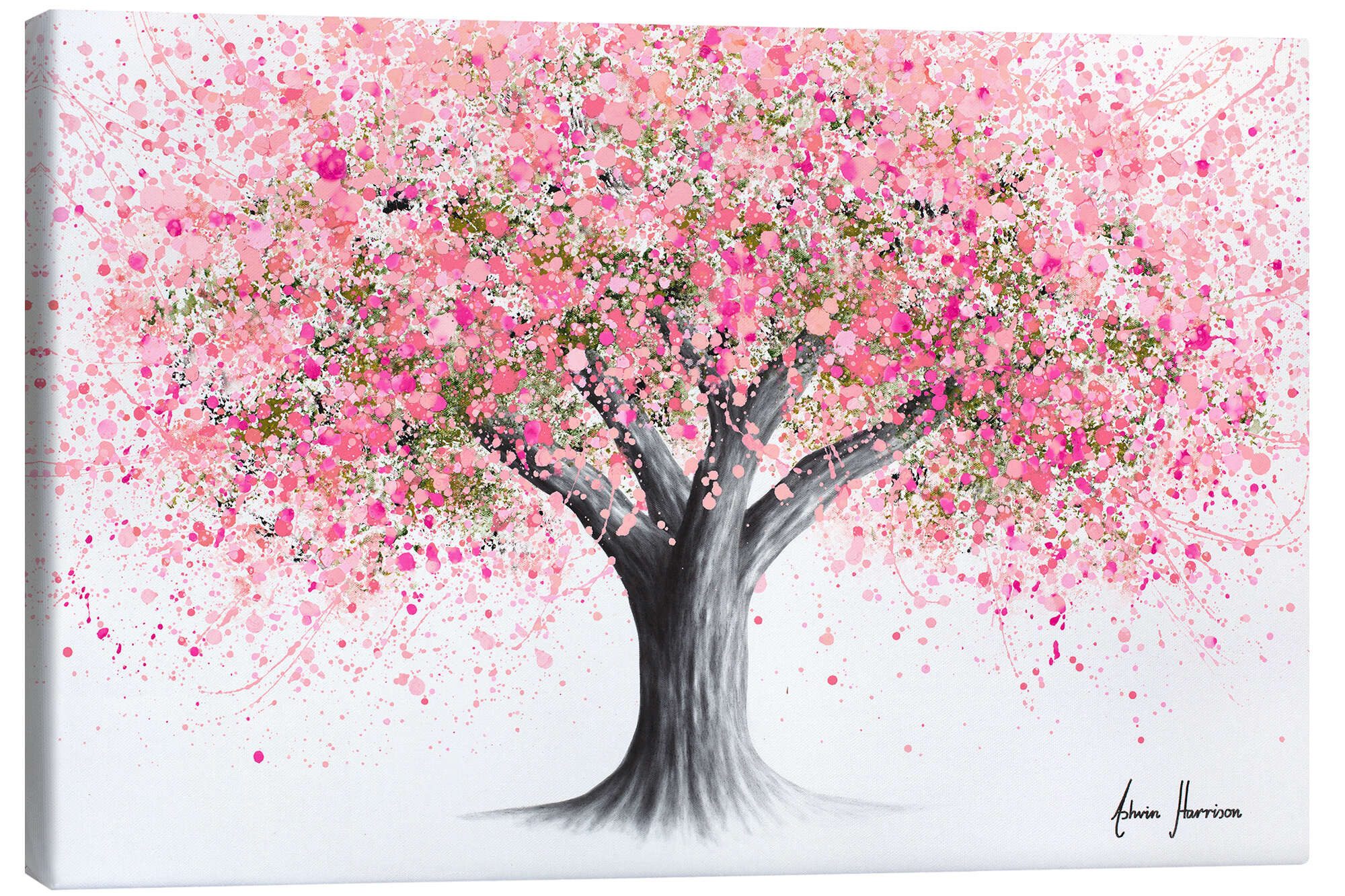 Posterlounge Wandbild Blühender Baum aus rosafarbenen Tupfen, Ashvin Harrison 2016-2022 Collection, erhältlich als Poster, Leinwandbild, Wandsticker oder Acrylglasbild