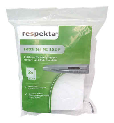 RESPEKTA Abluftfilter Dunstfilter 3er Pack MI152FN Fettfiltervlies universal