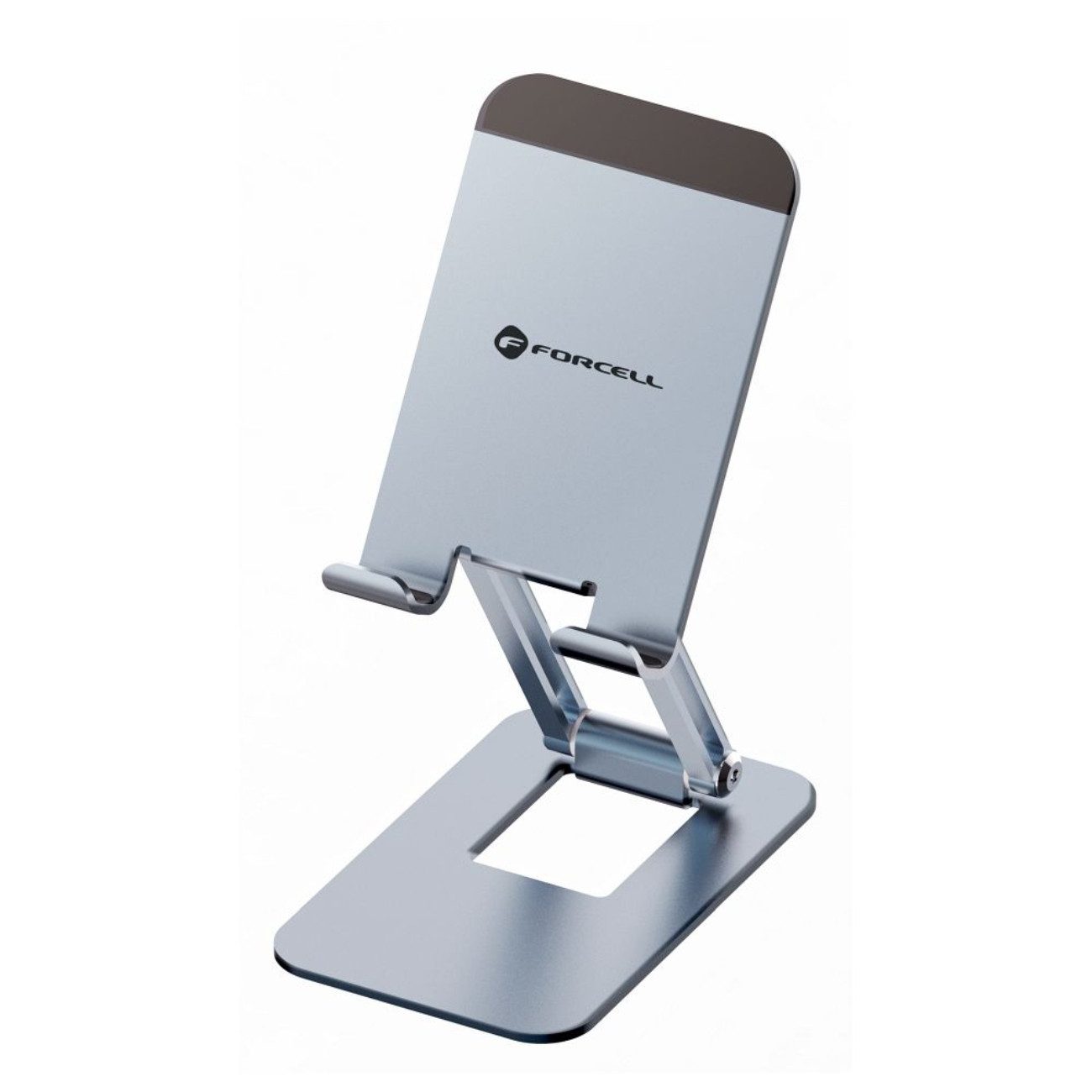 Forcell Handy-Halterung Fold Stand 1, (bis 8 Zoll, Einzelartikel, Faltbarer, verstellbarer Aluminium-Tischhalter)