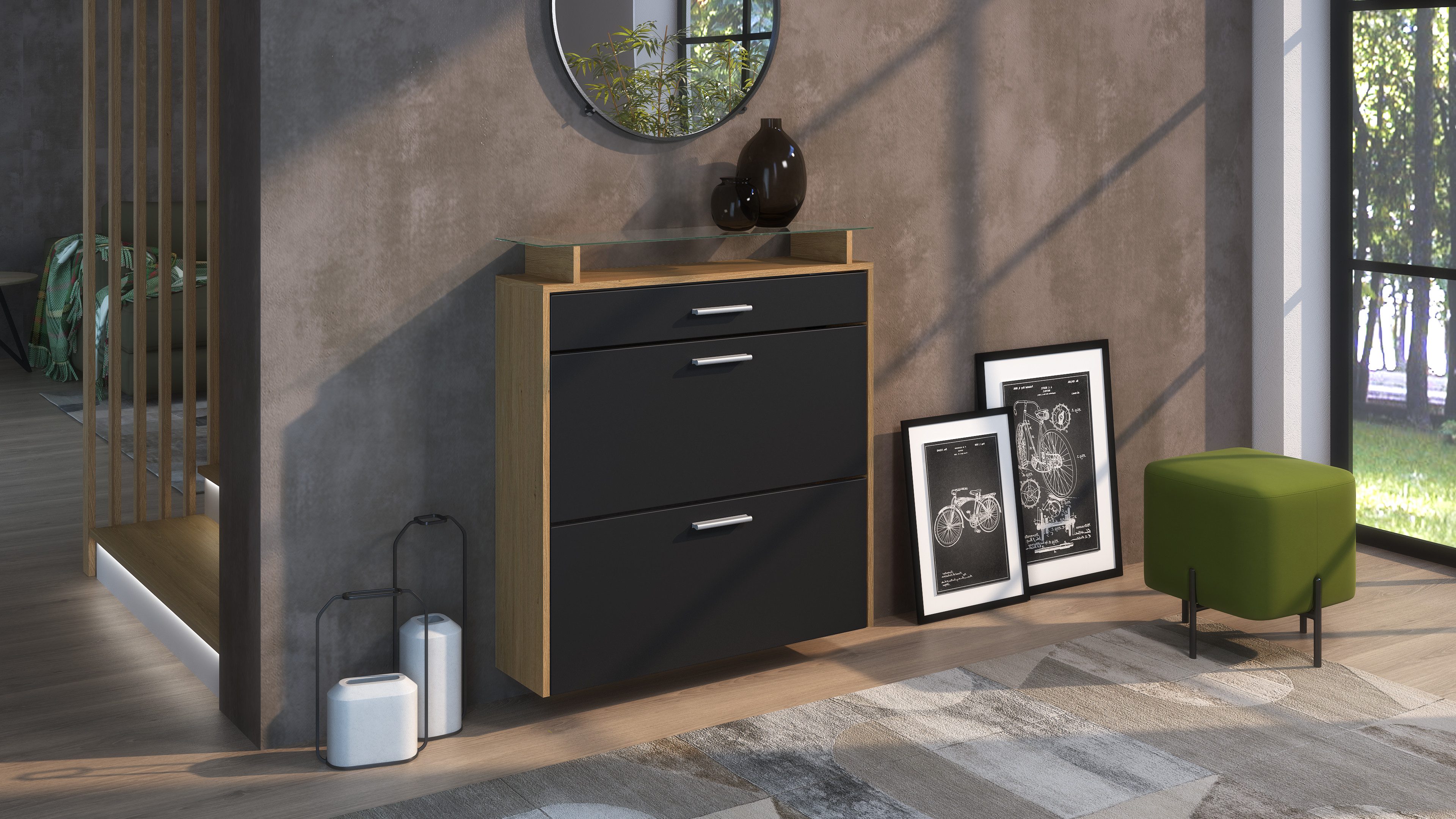 Vladon Schuhschrank Malea (hängender Schuhkipper für 16 Paar Schuhe, mit 1 günstig online kaufen