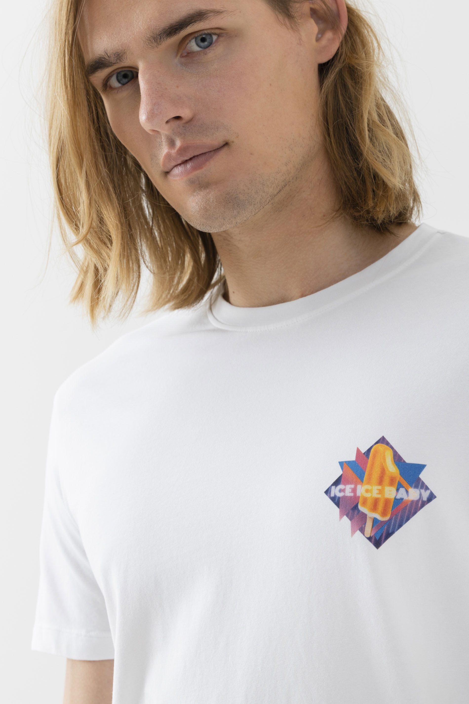 Mey Pyjamaoberteil Herren Serie RE:THINK ICE Mit Motiv: ICE ICE BABY (1-tlg)