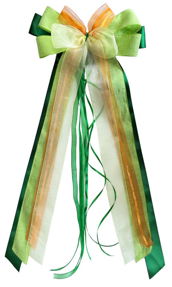 Nestler Schultüte Nestler Schultütenschleife grün/orange/hellgrün 23x50cm