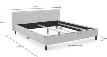 ATLANTIC home collection Polsterbett Ally, mit Cordbezug und hoher Belastbarkeit