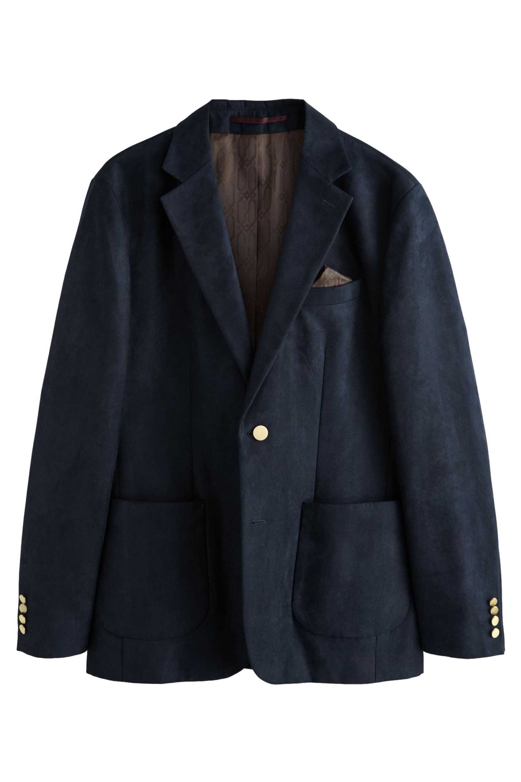 Next Lederimitatjacke Blazer aus Velourskunstleder - Slim Fit (1-St)