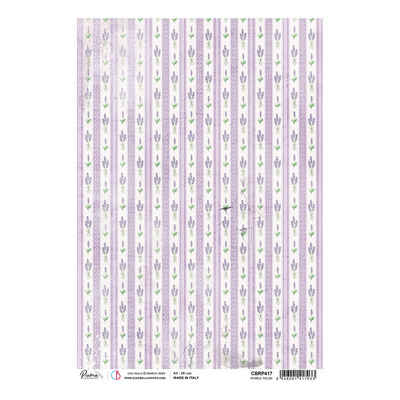 Ciao Bella Seidenpapier Morning Provence - Lavendel Streifen, DIN A4