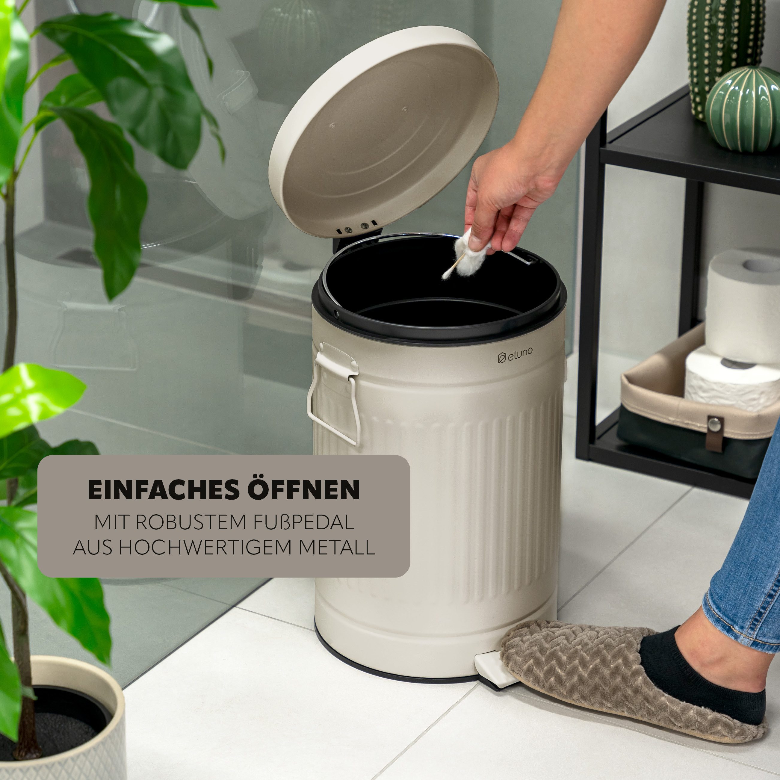 eluno Mülleimer VINTAGE - 12 Liter Fassungsvermögen – Bild 5 von 5