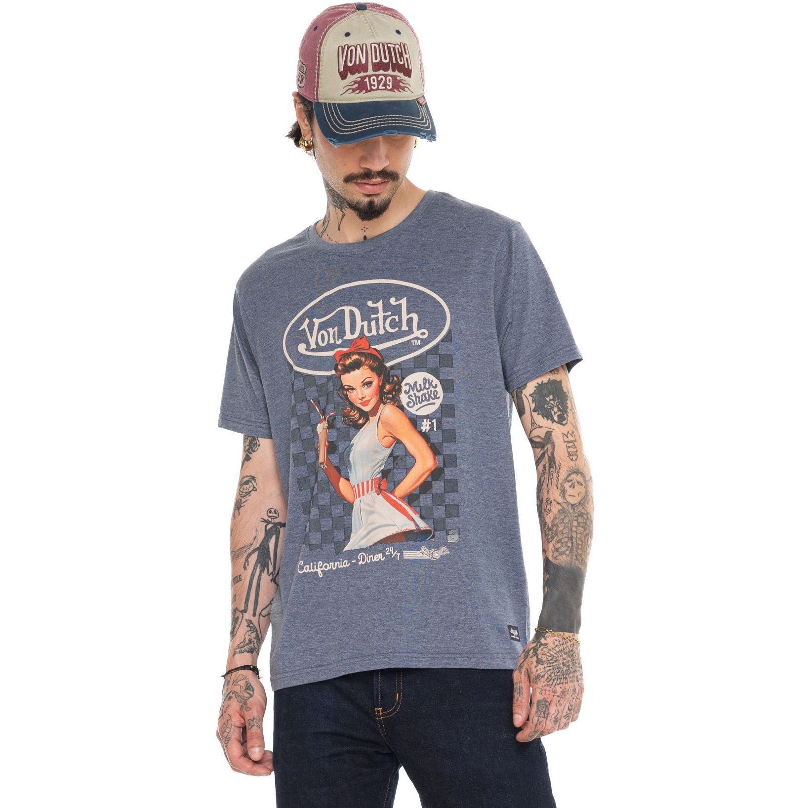 Von Dutch Print-Shirt Von Dutch Motorrad sage green