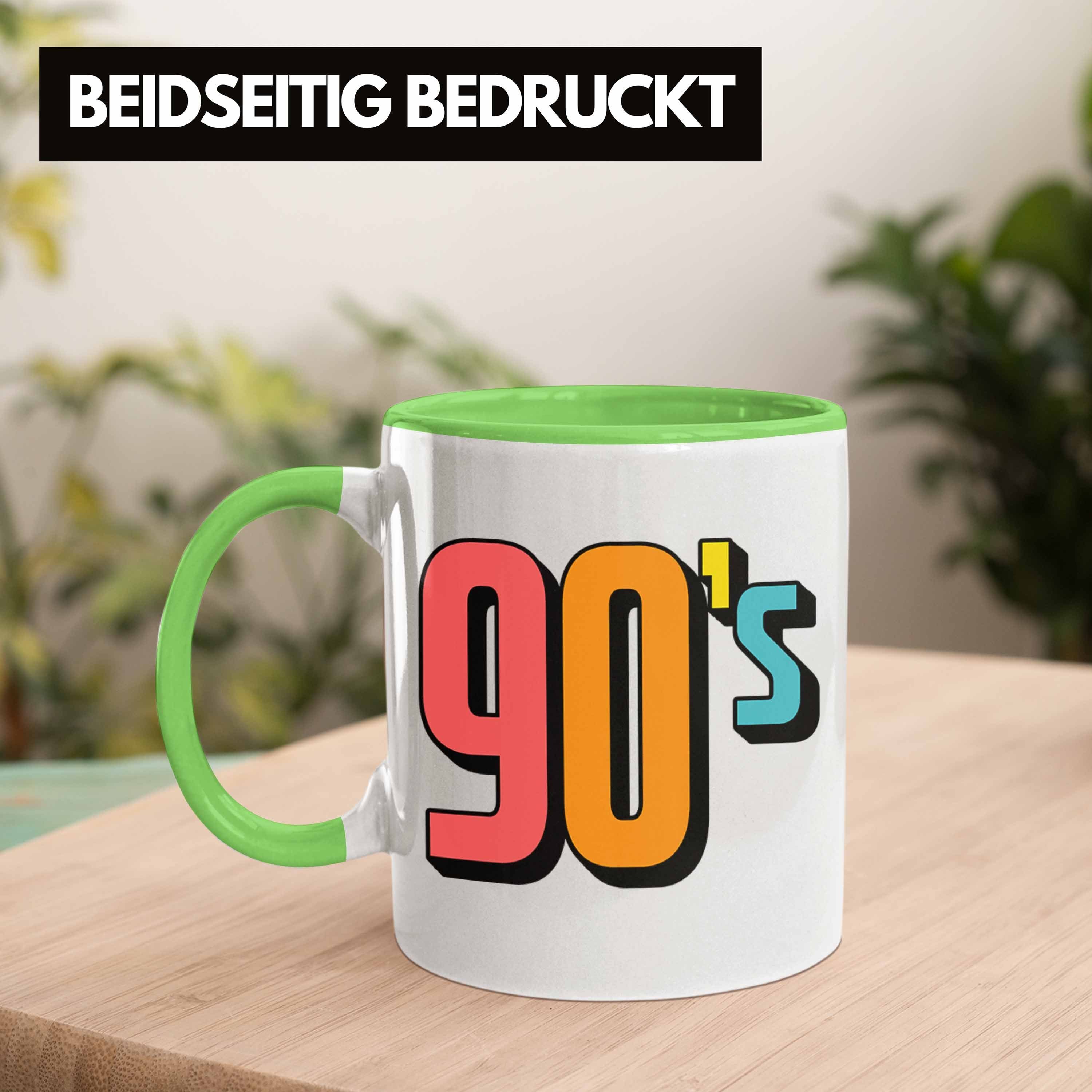 Trendation Tasse 90er Jahre Tasse für Grün "90's" Nostalgiker - Retro Geschenk