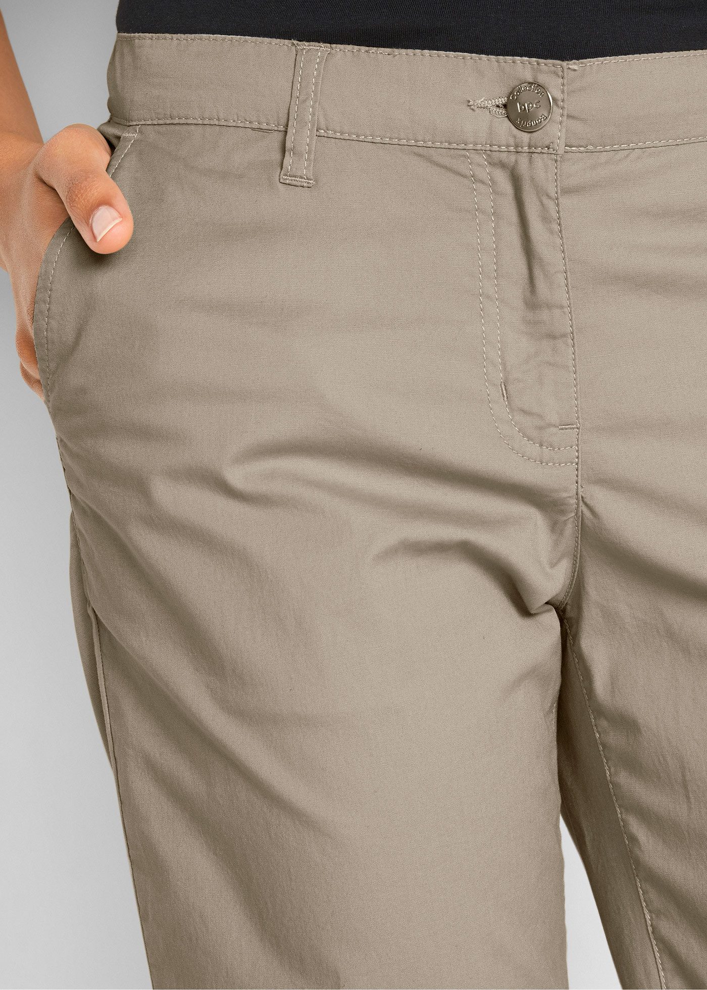 bonprix Longbermudas aus Baumwolle mit Elasthan, Regular Fit, mit Komfortbund