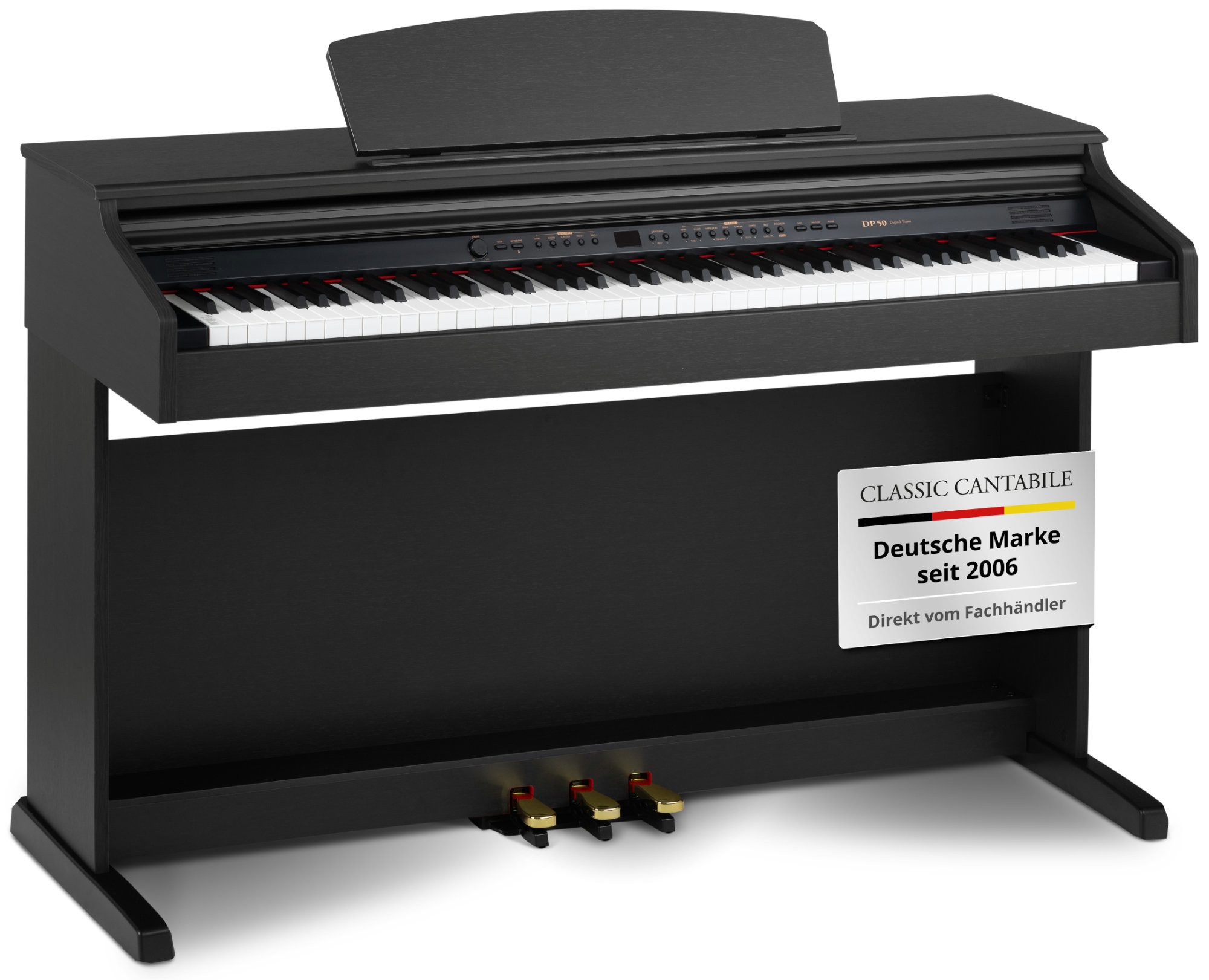 Classic Cantabile Digitalpiano DP-50 E-Piano mit 88 Tasten Hammermechanik, Klavier, Layer-, Split-, Twin-Piano-Funktion