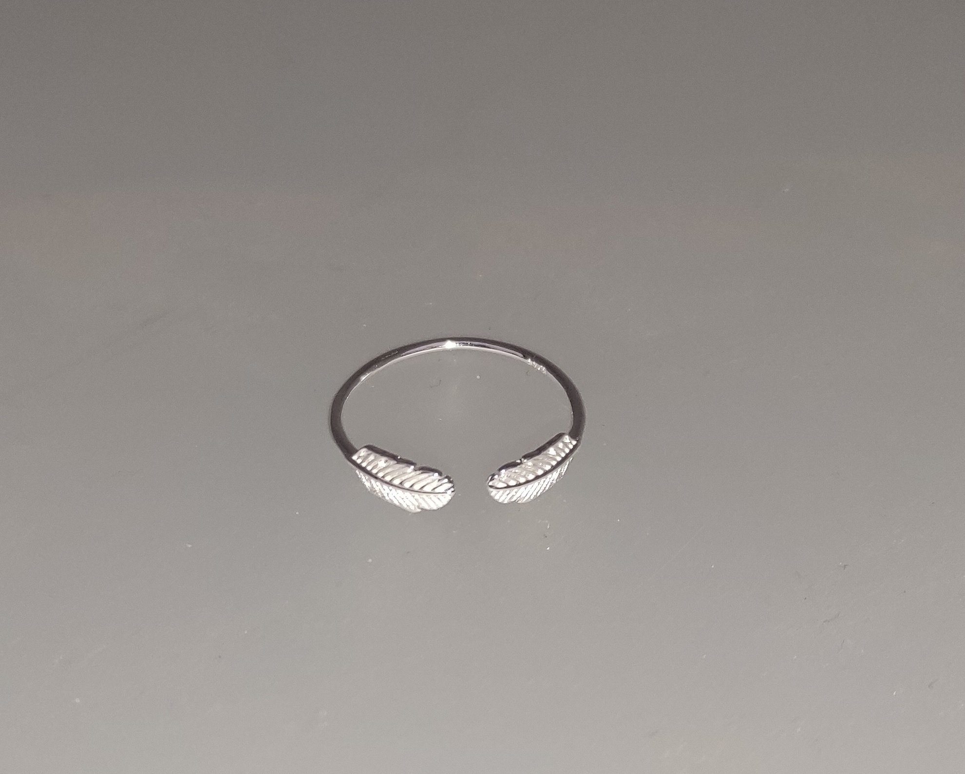 Eyecatcher Silberring Offener Engel Feder Ring aus 925 Sterling Silber