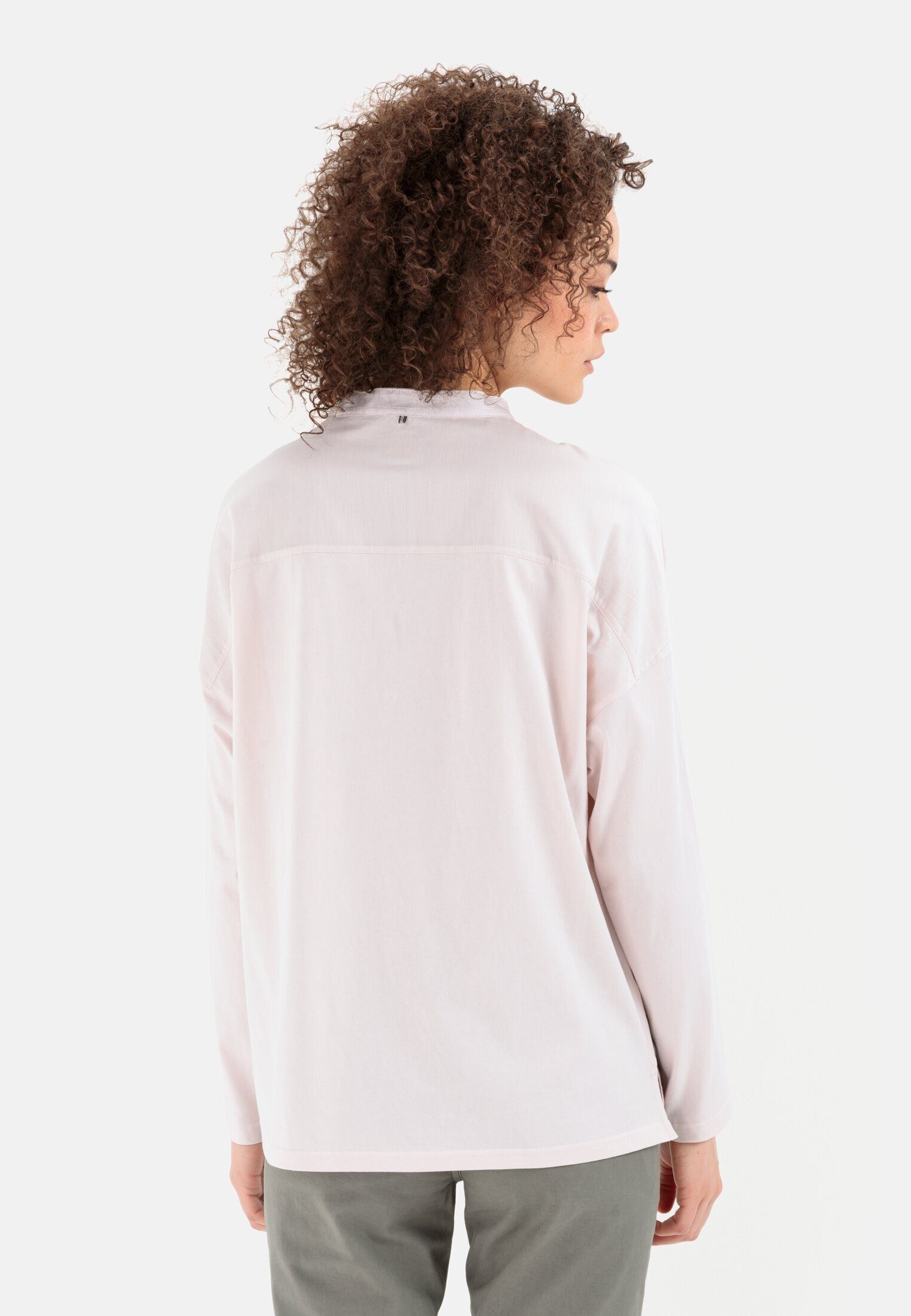 camel active Schlupfbluse Schlupfbluse mit Jerseyeinsatz Langarm unifarben