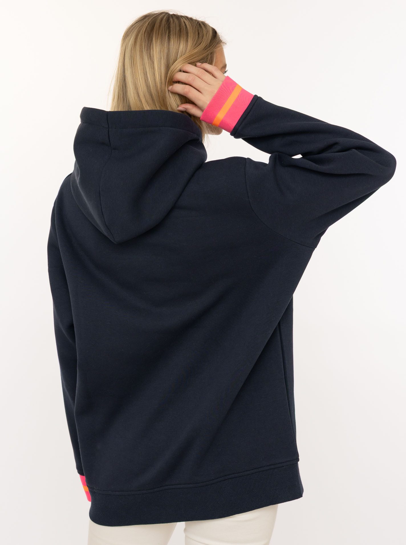 Zwillingsherz Hoodie "Rahel" Kontrastbündchen, Kängurutasche, Langarm, Kapuze, Kordelzug
